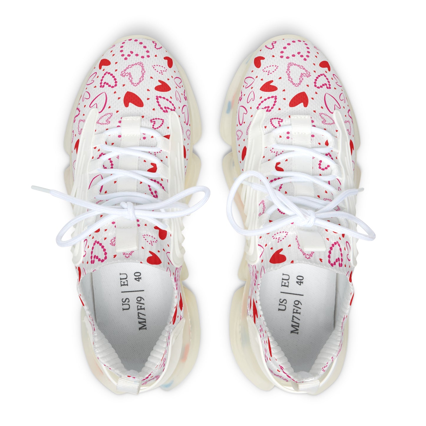 Damen Sneaker mit Herzmuster – Stylische Sportschuhe