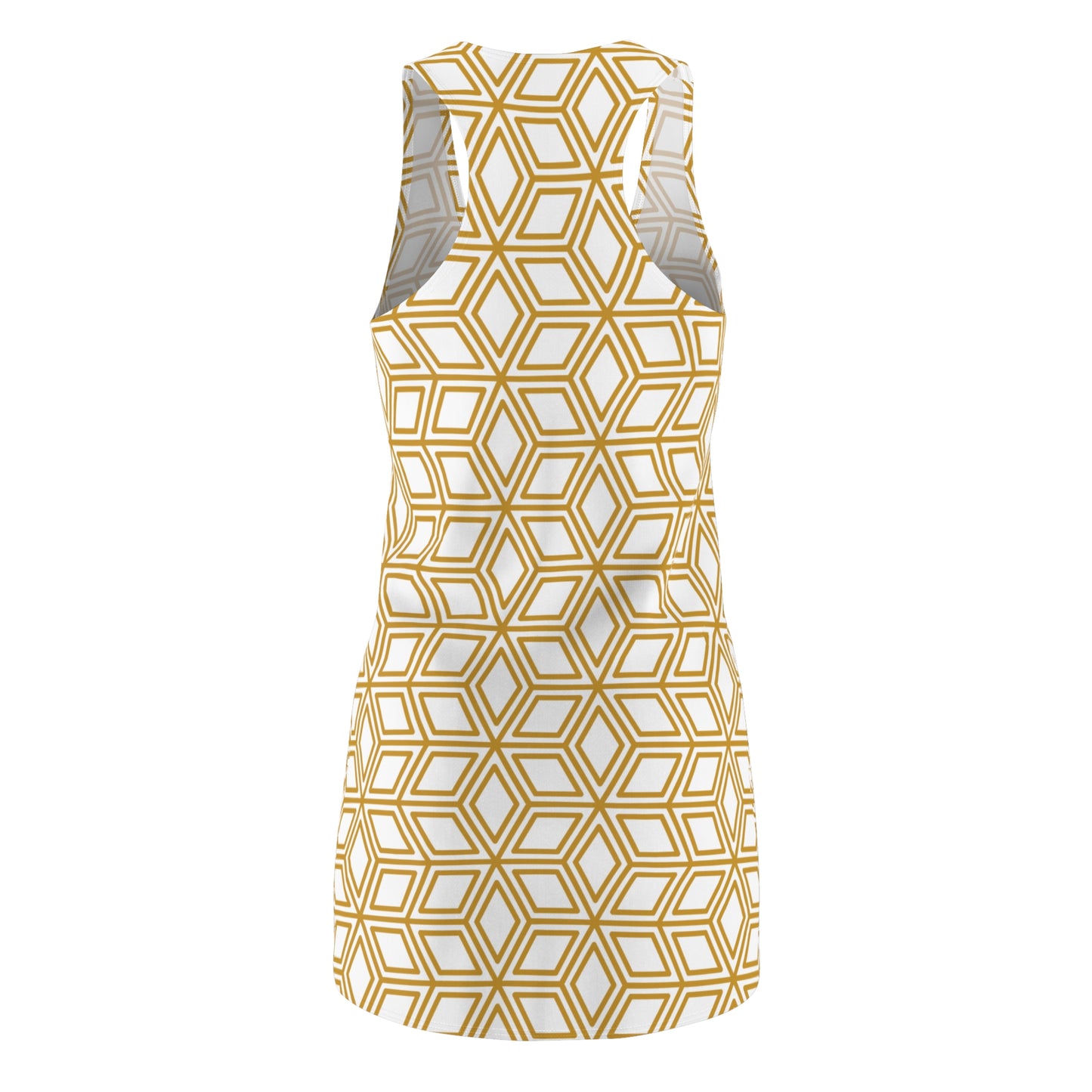 Luxury Racerback Dress mit Geometric Cube Pattern Design