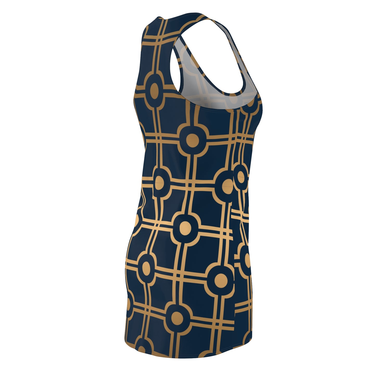 Geometric Racerback Retro Damenkleid | Elegantes Muster Kleid
