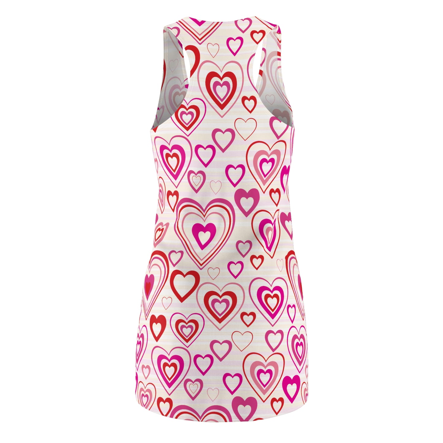 Herz Print Racerback Kleid – Pink Rot Valentinslook