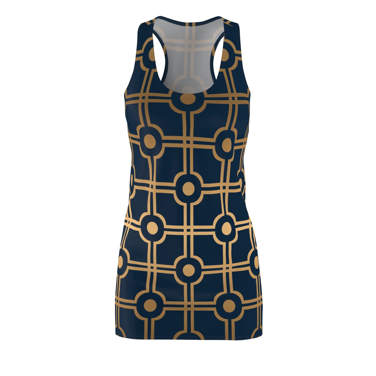 Geometric Racerback Retro Damenkleid | Elegantes Muster Kleid