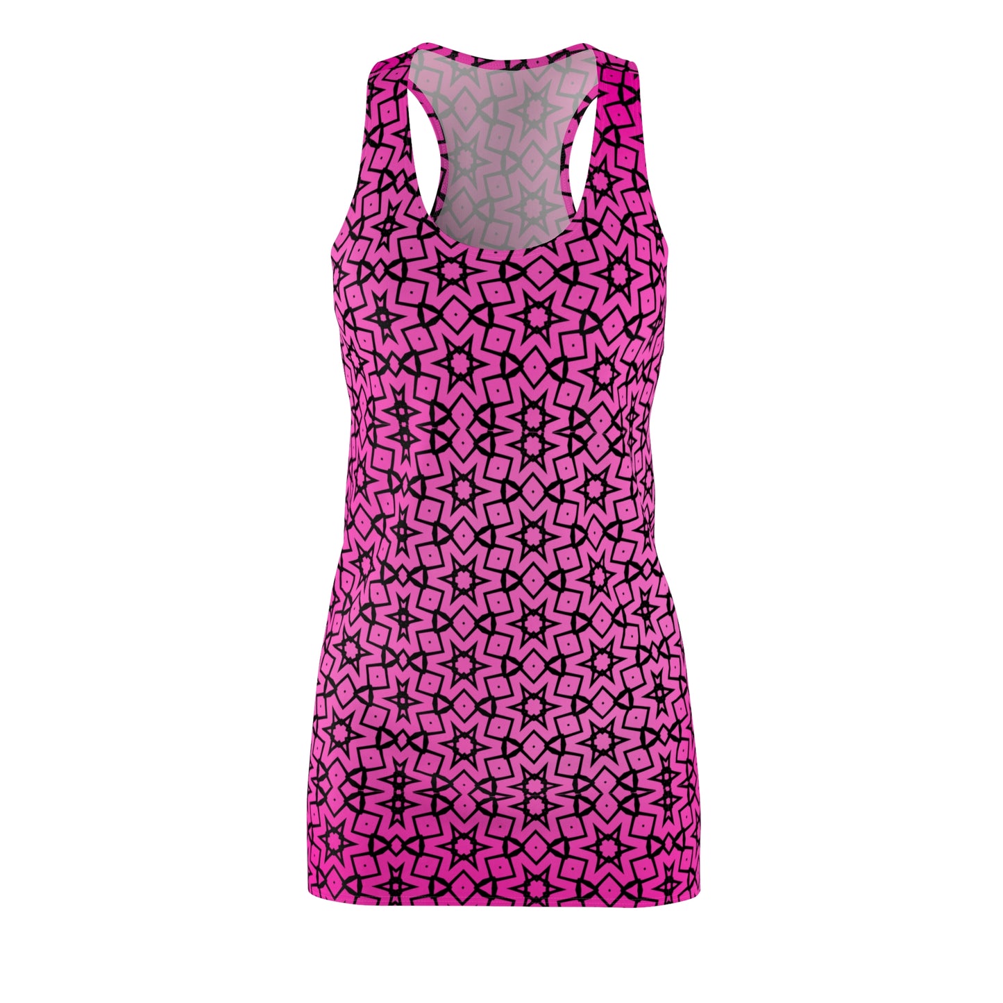 Racerback Kleid mit Pinkem Farbverlauf & geometrischem Sternmuster