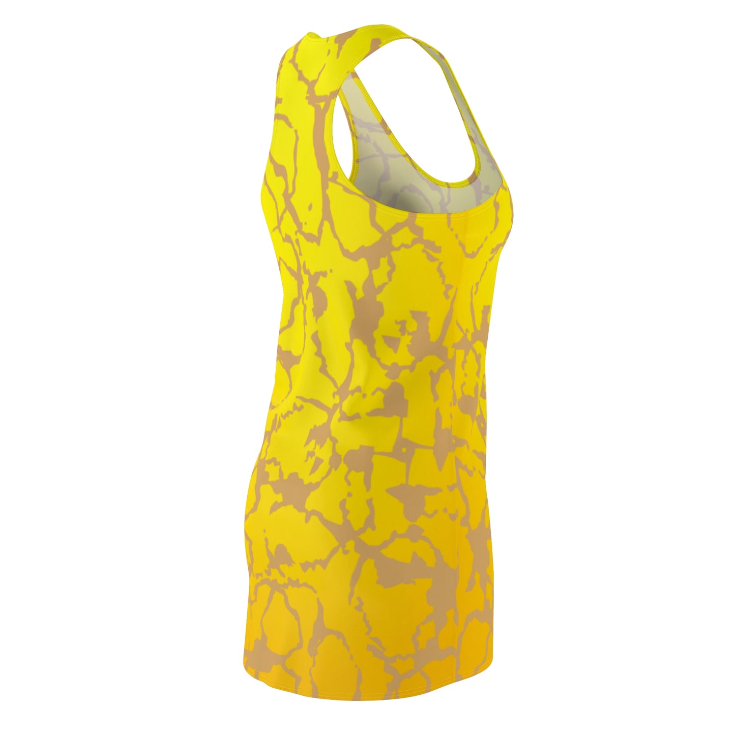 Racerback Kleid Gelb Gold mit abstraktem Muster & sanftem Farbverlauf