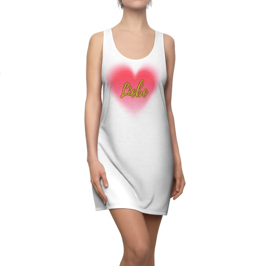 Liebe Racerback Kleid Damen – Sommerkleid mit Herz-Print