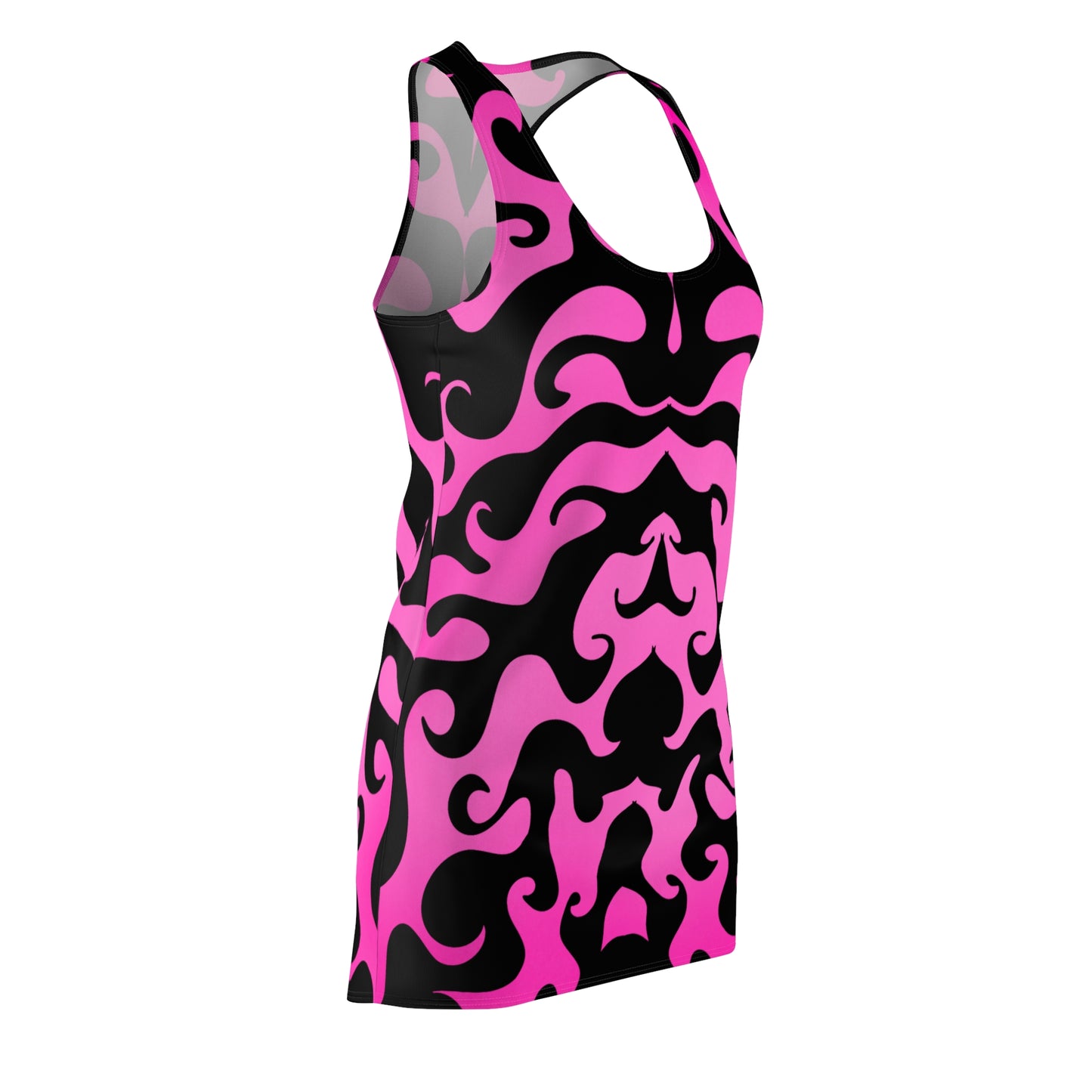 Racerback Kleid mit pinkem Farbverlauf und abstraktem Ornament-Muster
