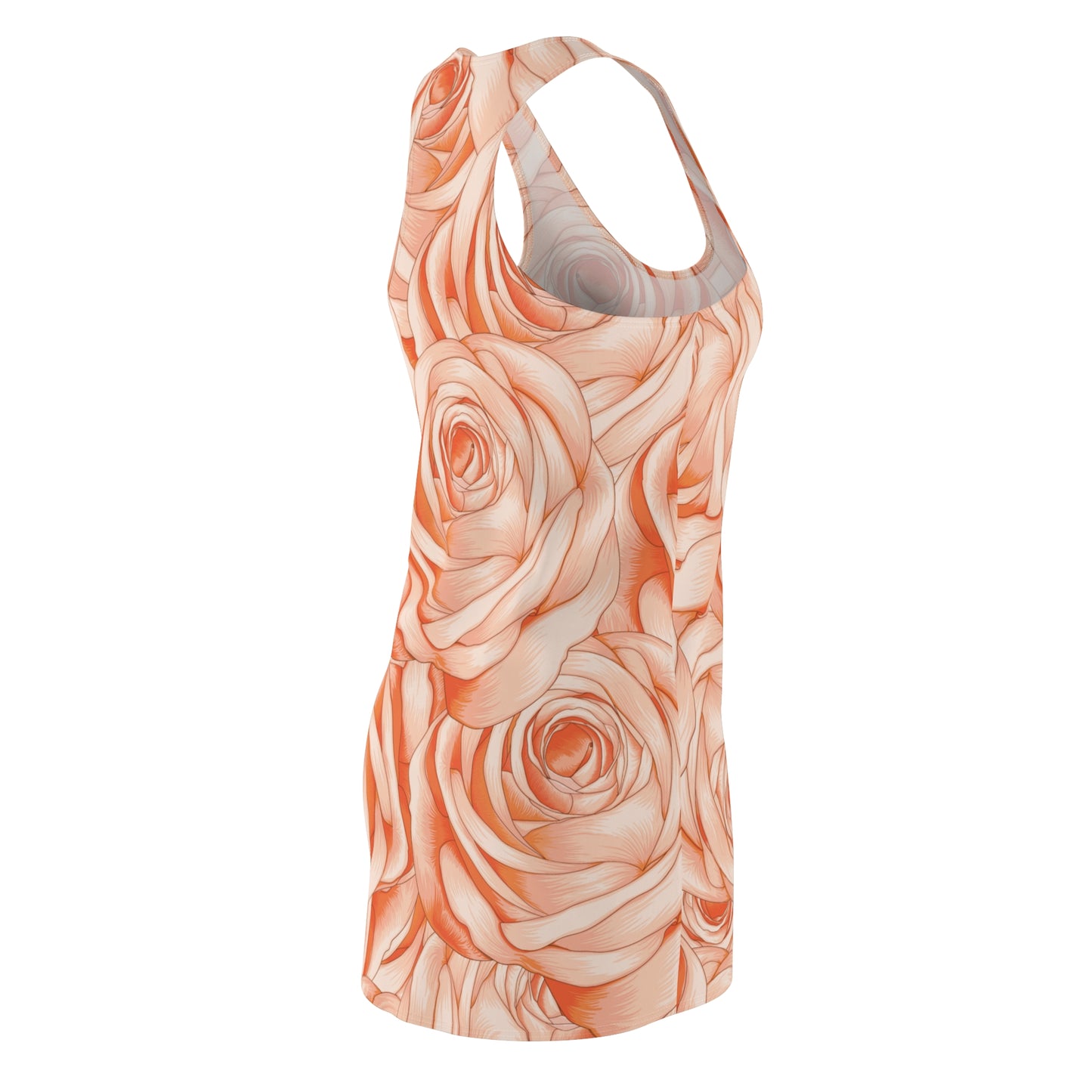 Damen Kleid Floral Racerback Rosen Sommer Strand Freizeit