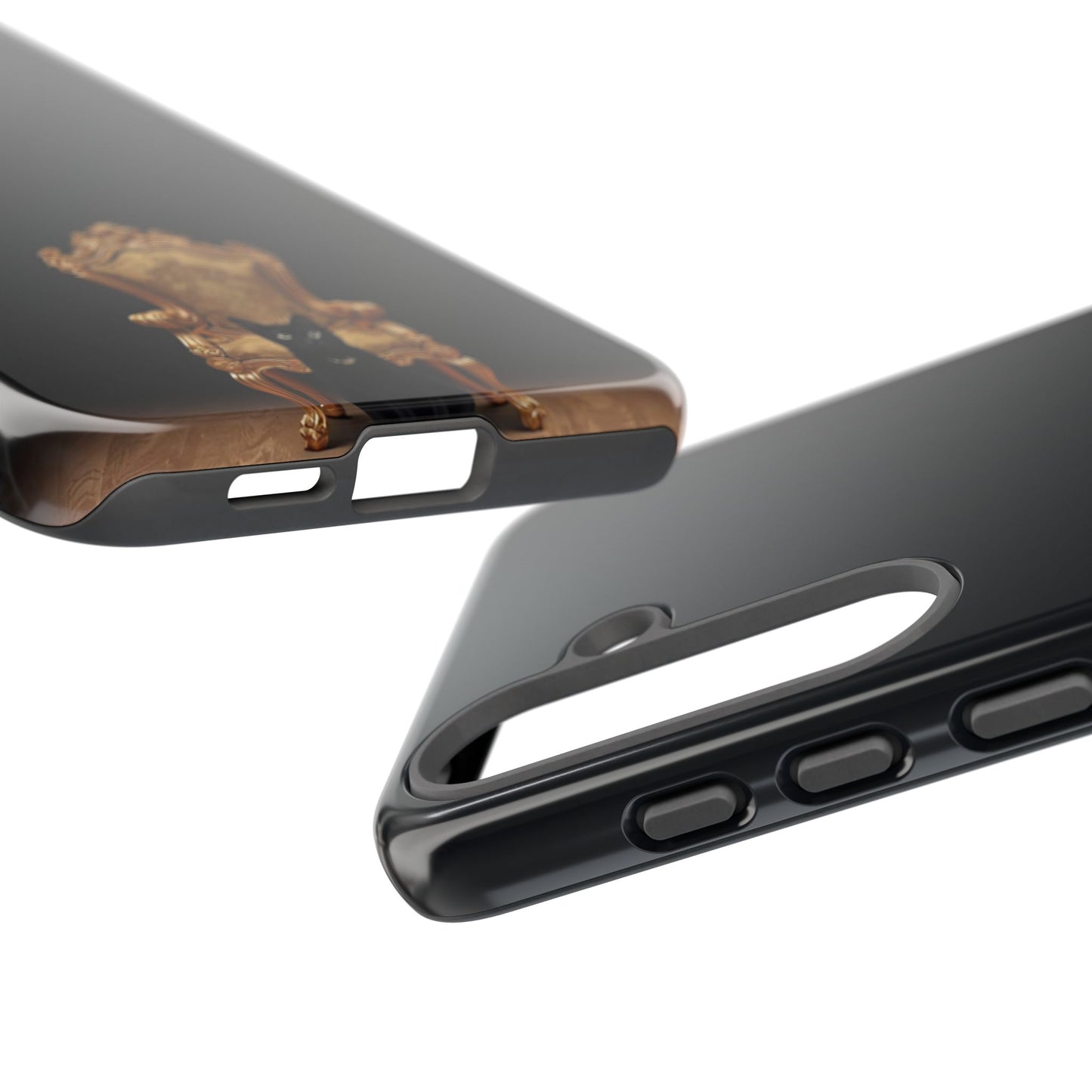 Black Cat on Golden Throne – Premium Phone Case Protective Slim