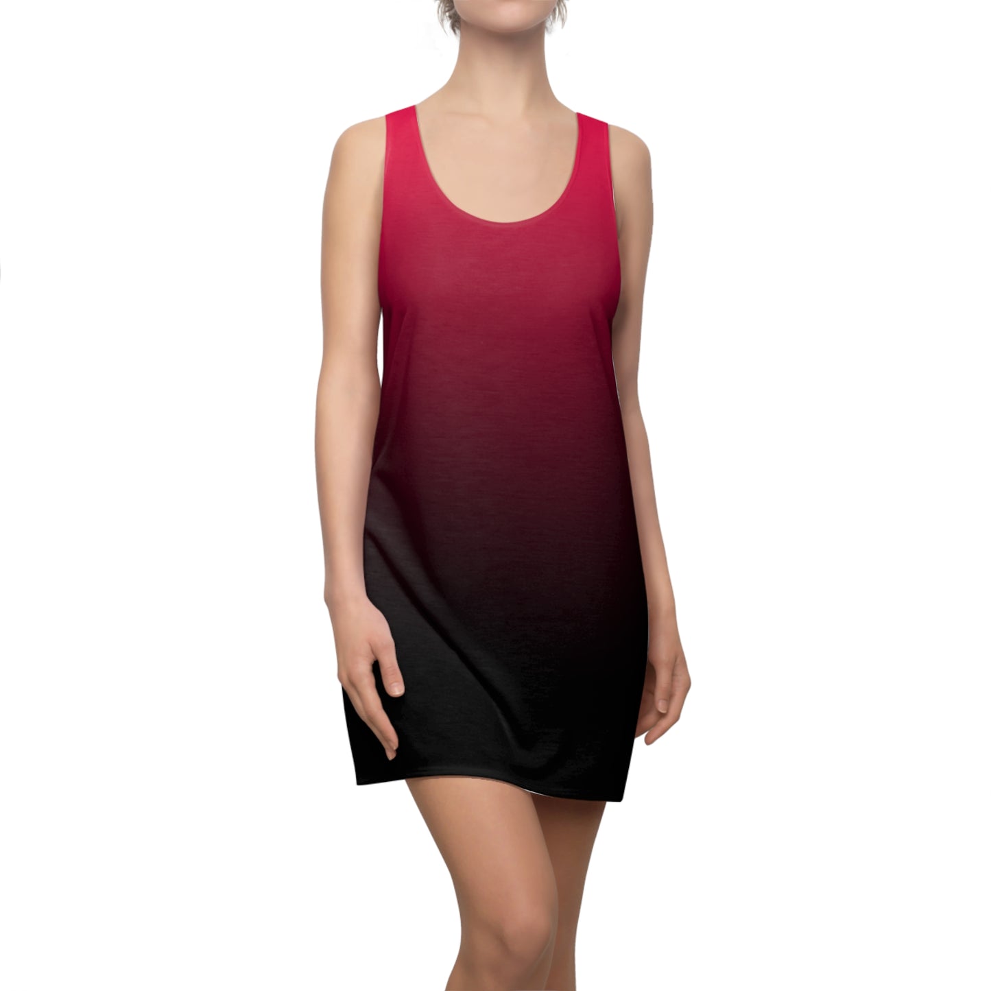 Rotes Racerback Kleid mit schwarzem Farbverlauf