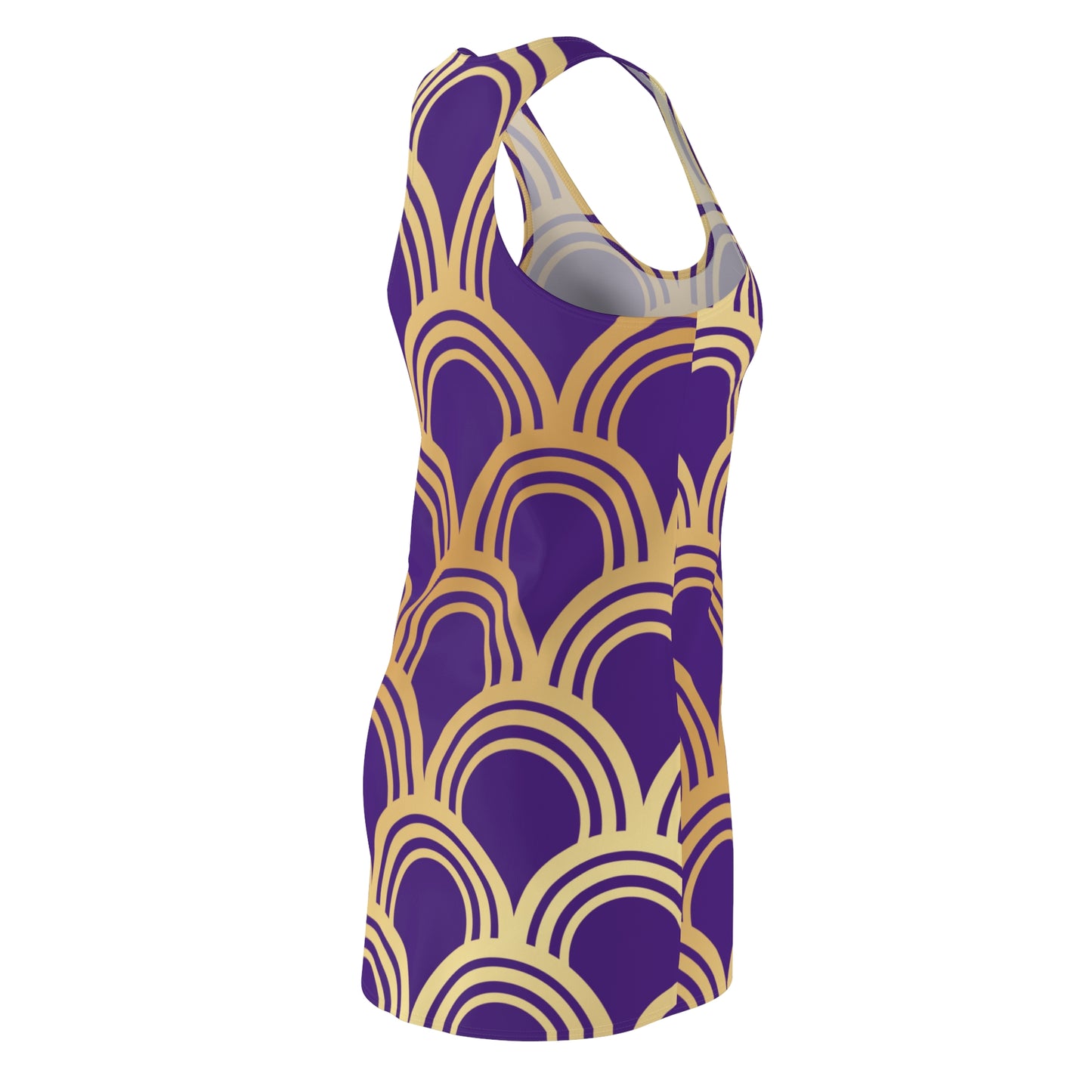 Luxury Racerback Dress mit Art Deco Bogen Muster mor