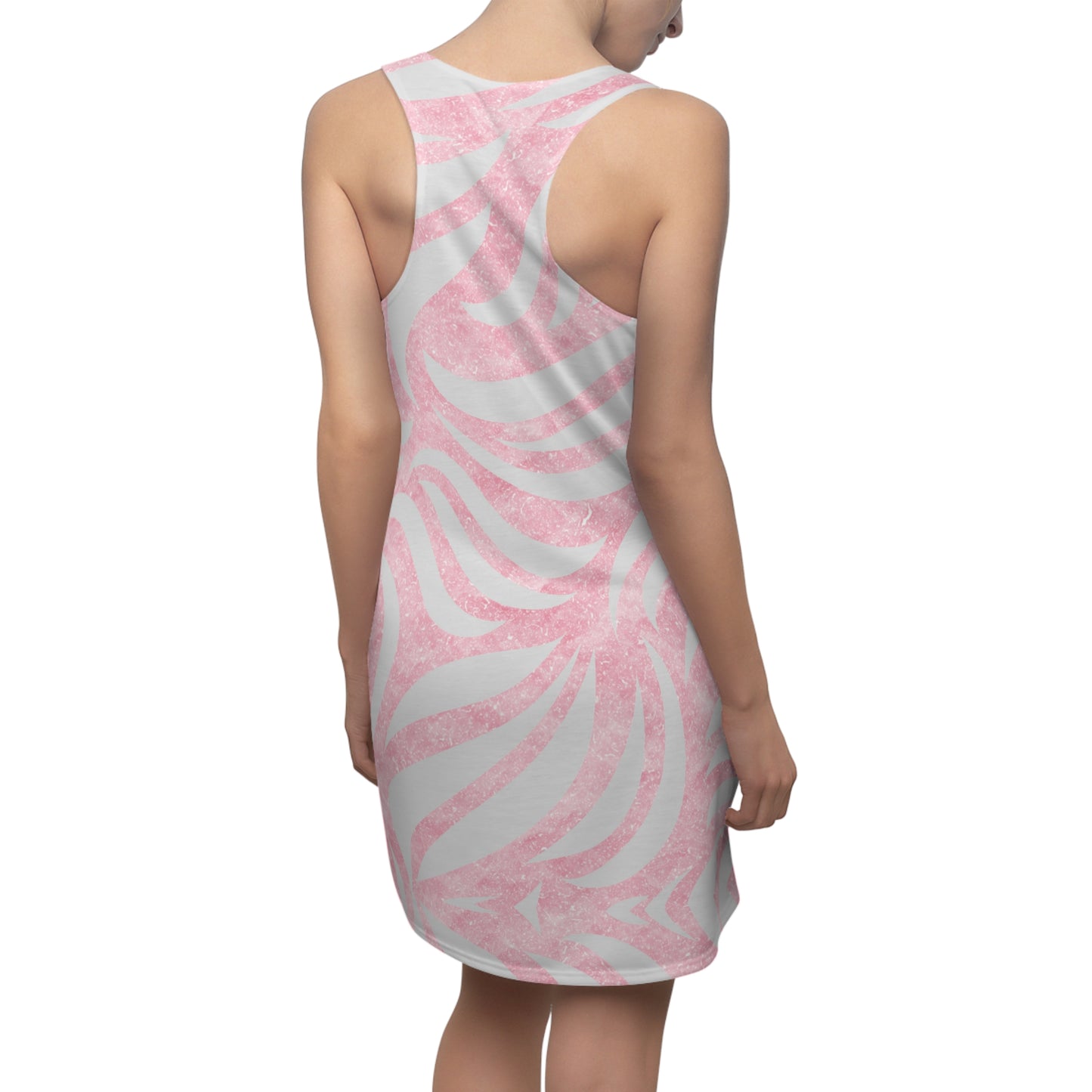 Rosa Racerback Kleid – Leichtes Sommerkleid mit abstraktem Muster