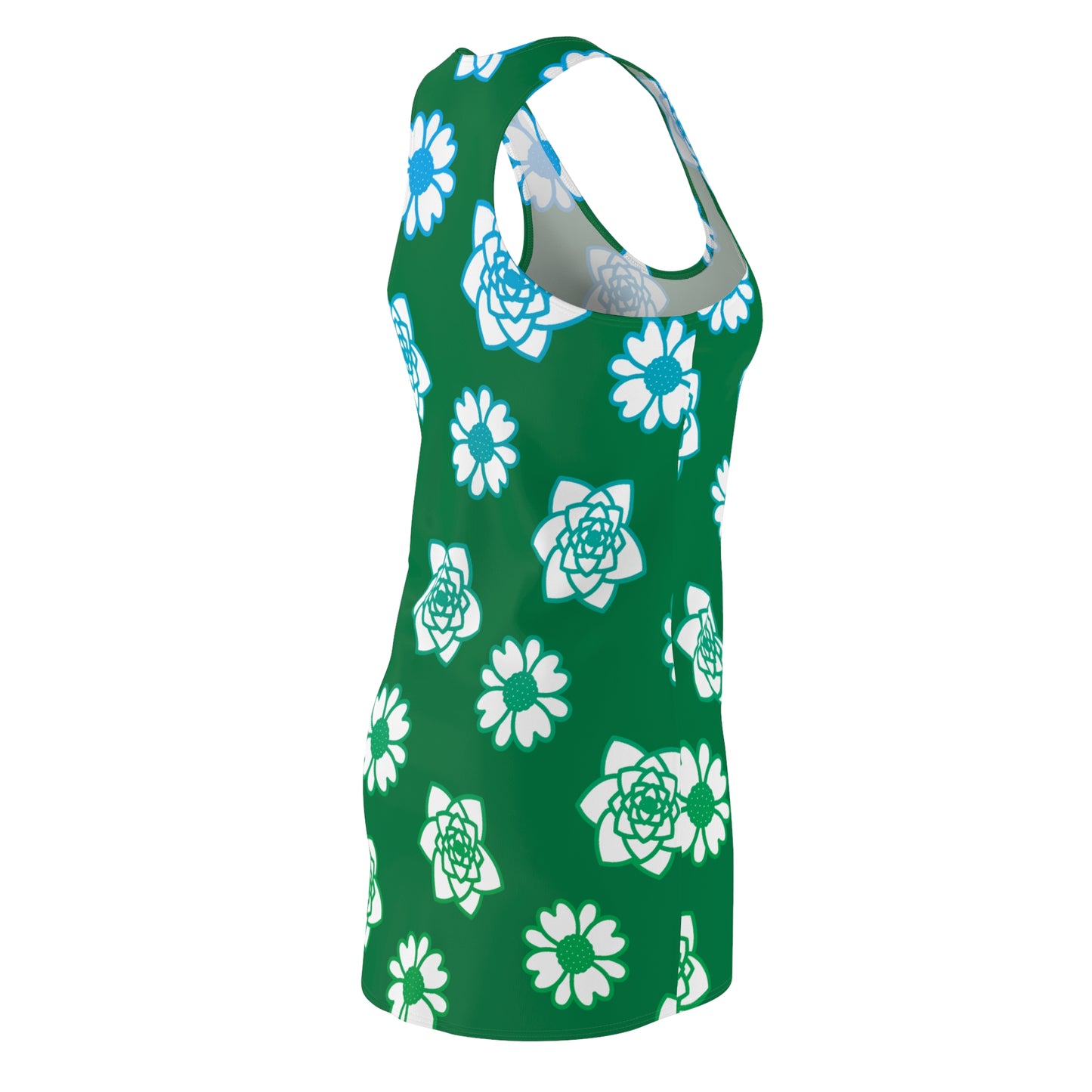 Racerback Kleid Grün mit grünem Blumenmuster Sommerlook