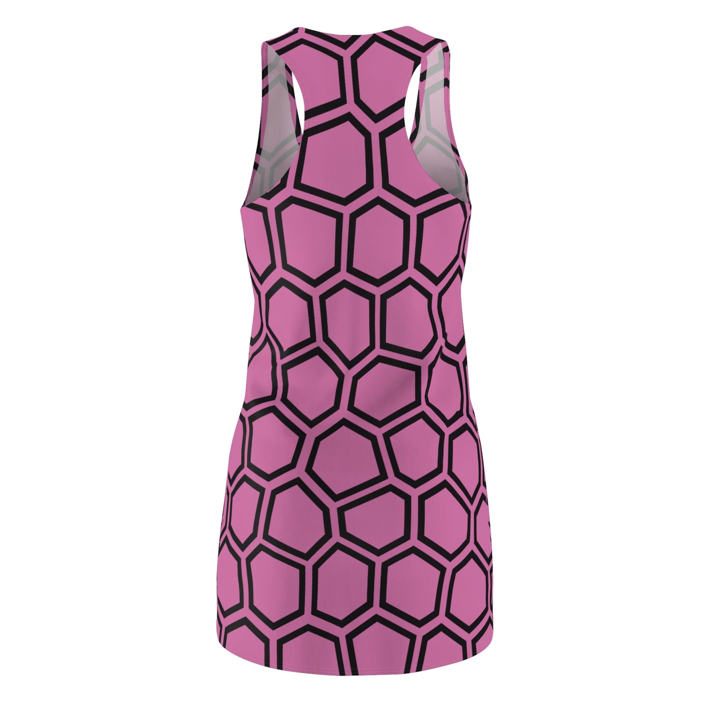 Racerback Kleid Schwarz Rosa Hexagon Muster Damen Sommer
