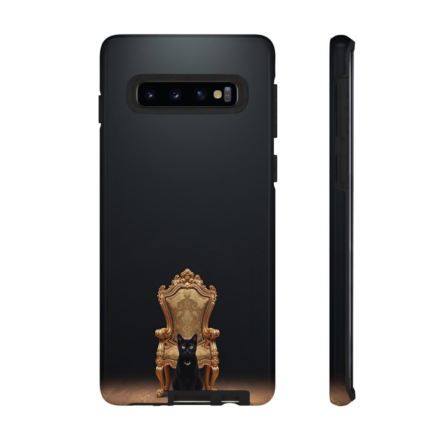 Black Cat on Golden Throne – Premium Phone Case Protective Slim