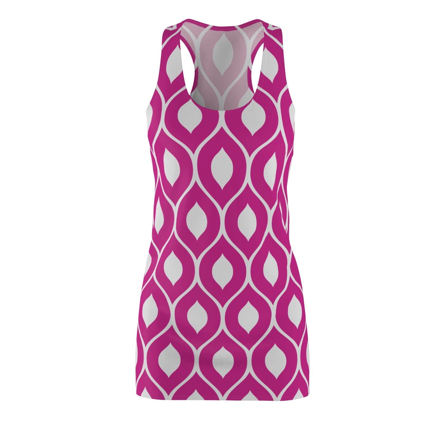 Pink Grau Geometrie Racerback Kleid – Stilvolles Sommerkleid