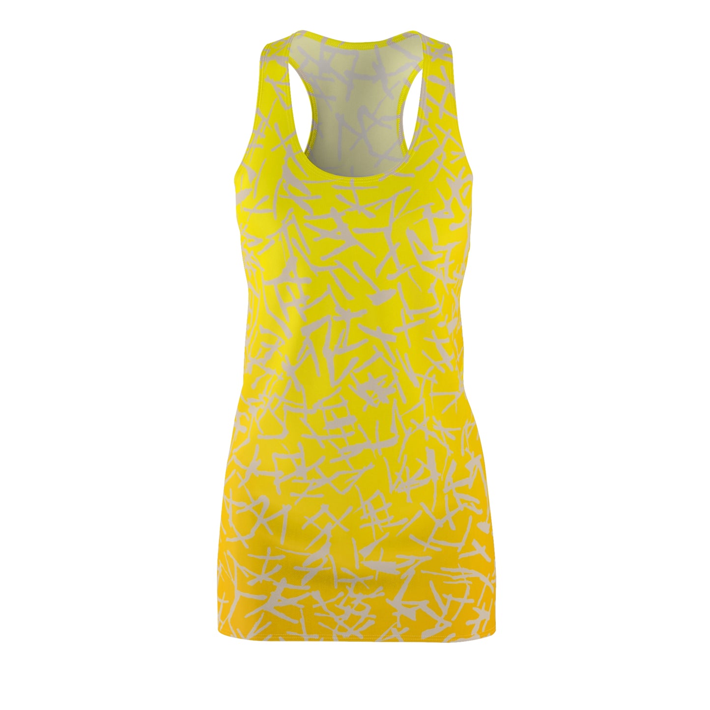 Racerback Damenkleid Sommer – Abstraktes Linienmuster, modern & bequem