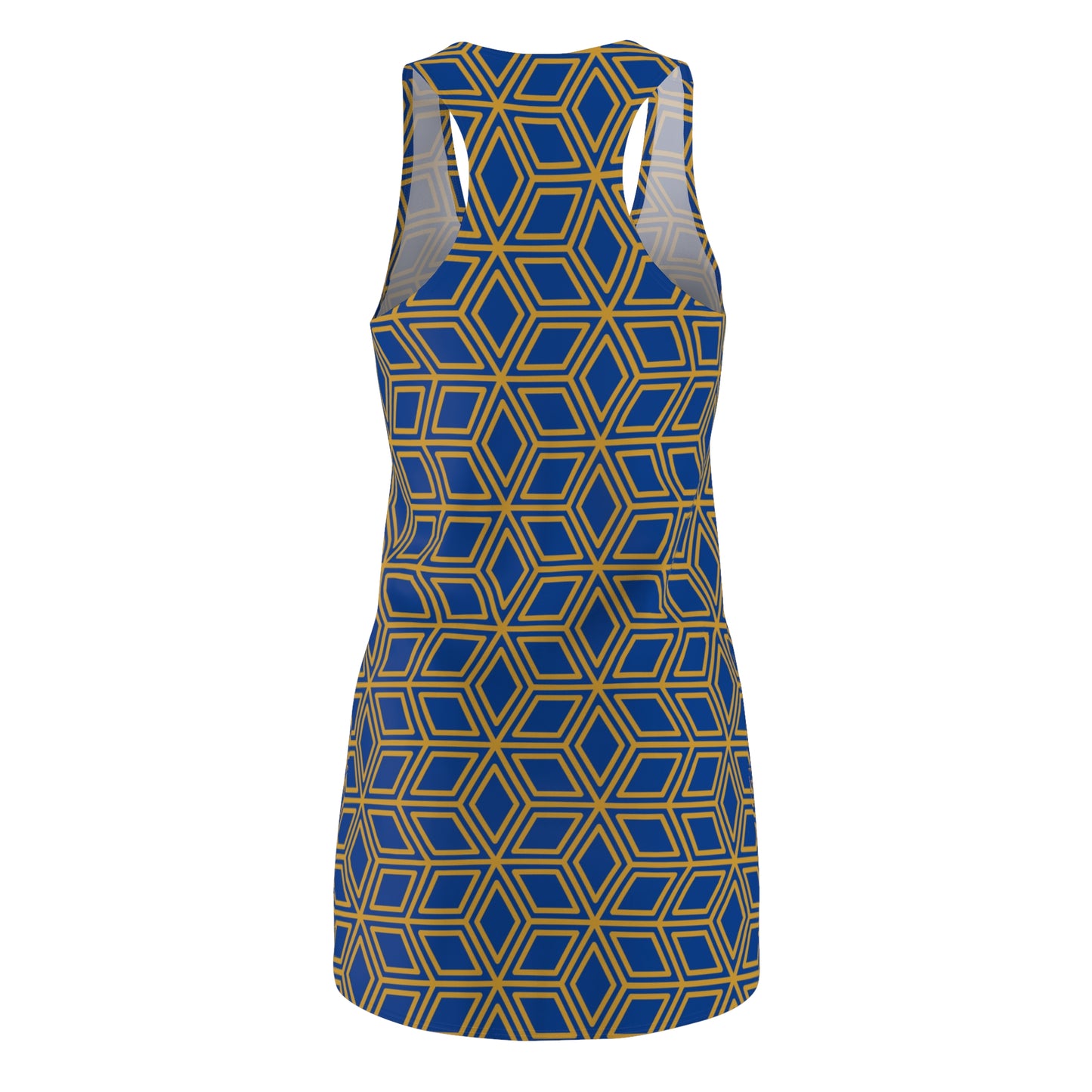 Luxury Racerback Dress mit Geometric Cube Pattern Design