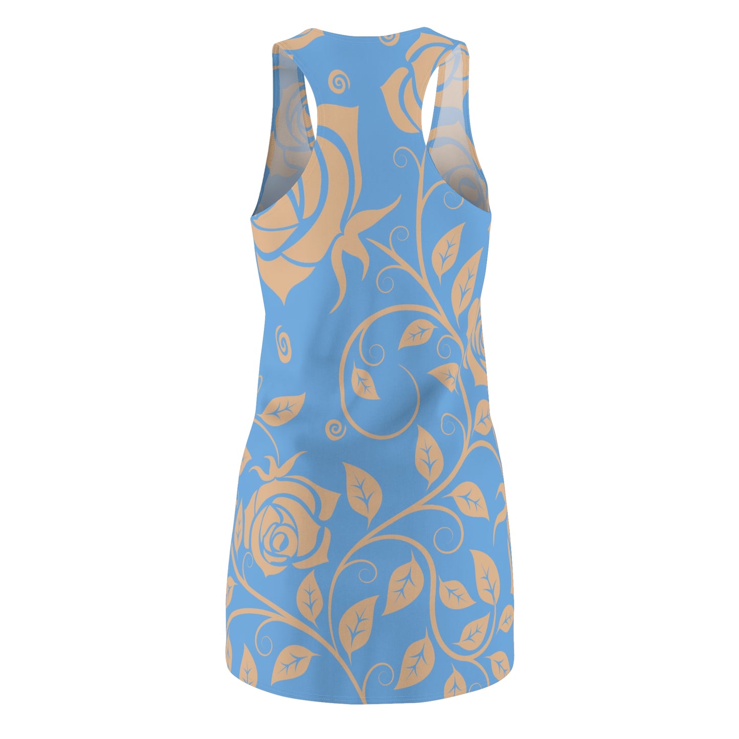 Floral Racerback Kleid Rose – Elegant in Beige & Hellblau