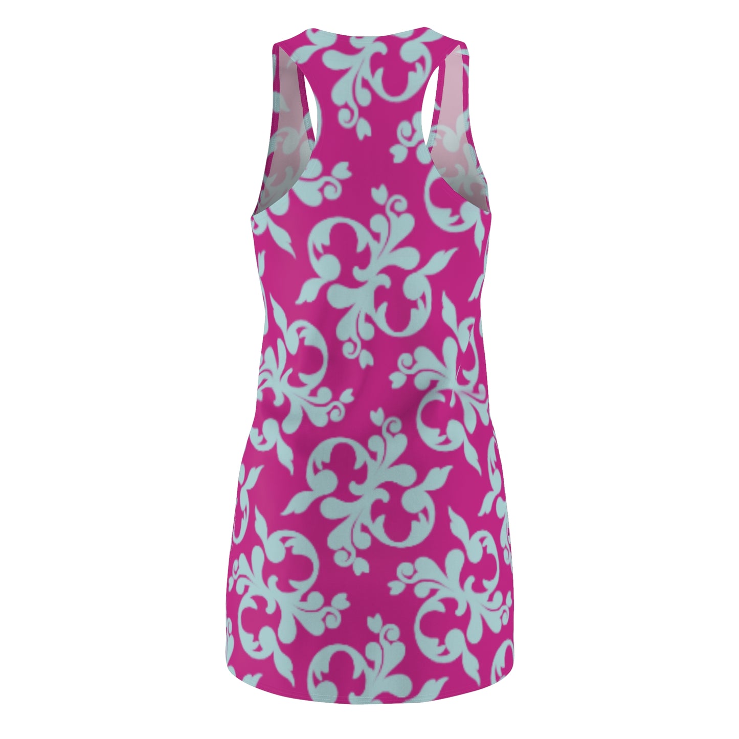 Pink Türkis Floral Racerback Kleid – Sommer Damenmode