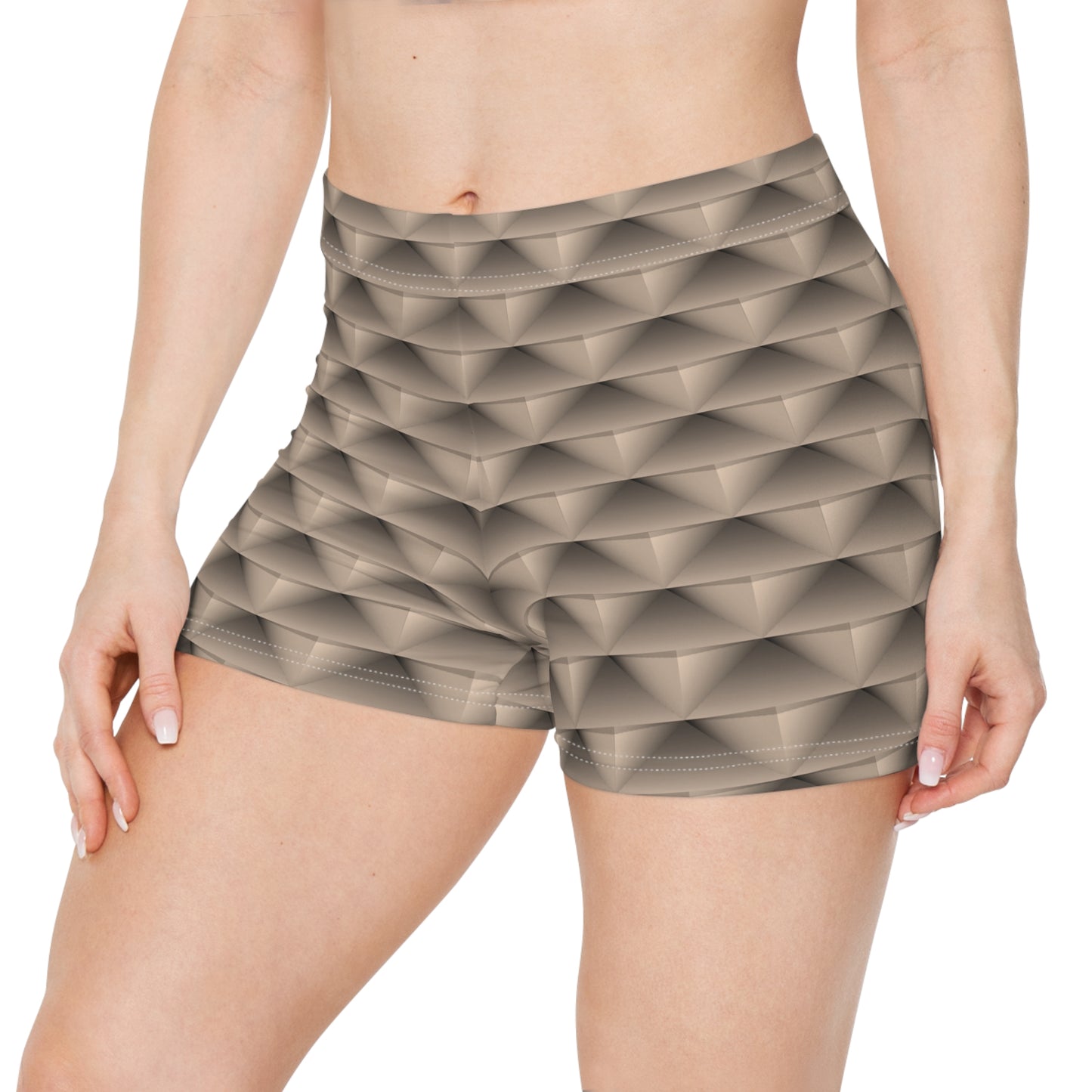 Damen Shorts 3D Effekt Geometrisches Muster Bequem Modern