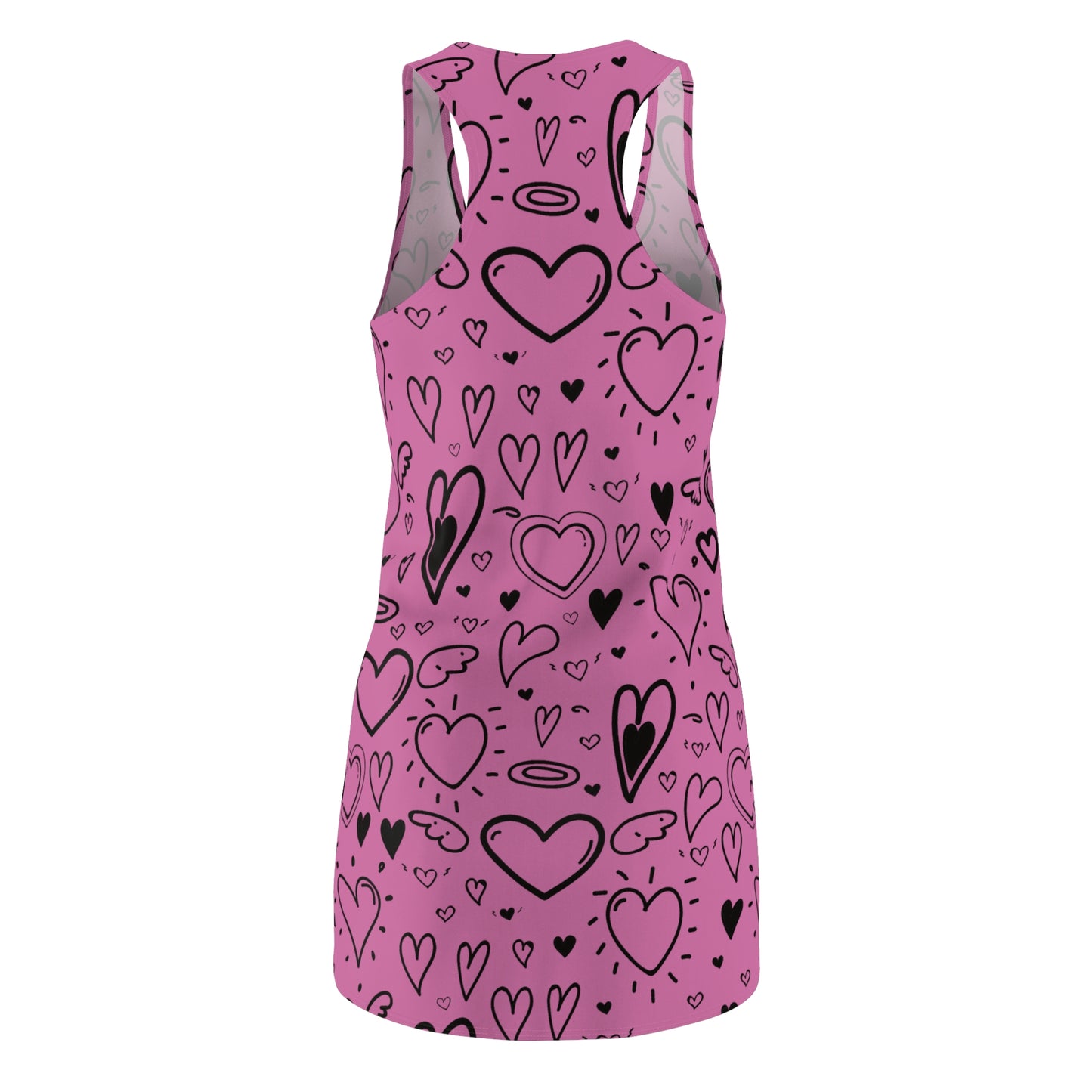 Herz Allover Racerback Kleid – Verspieltes Sommerkleid