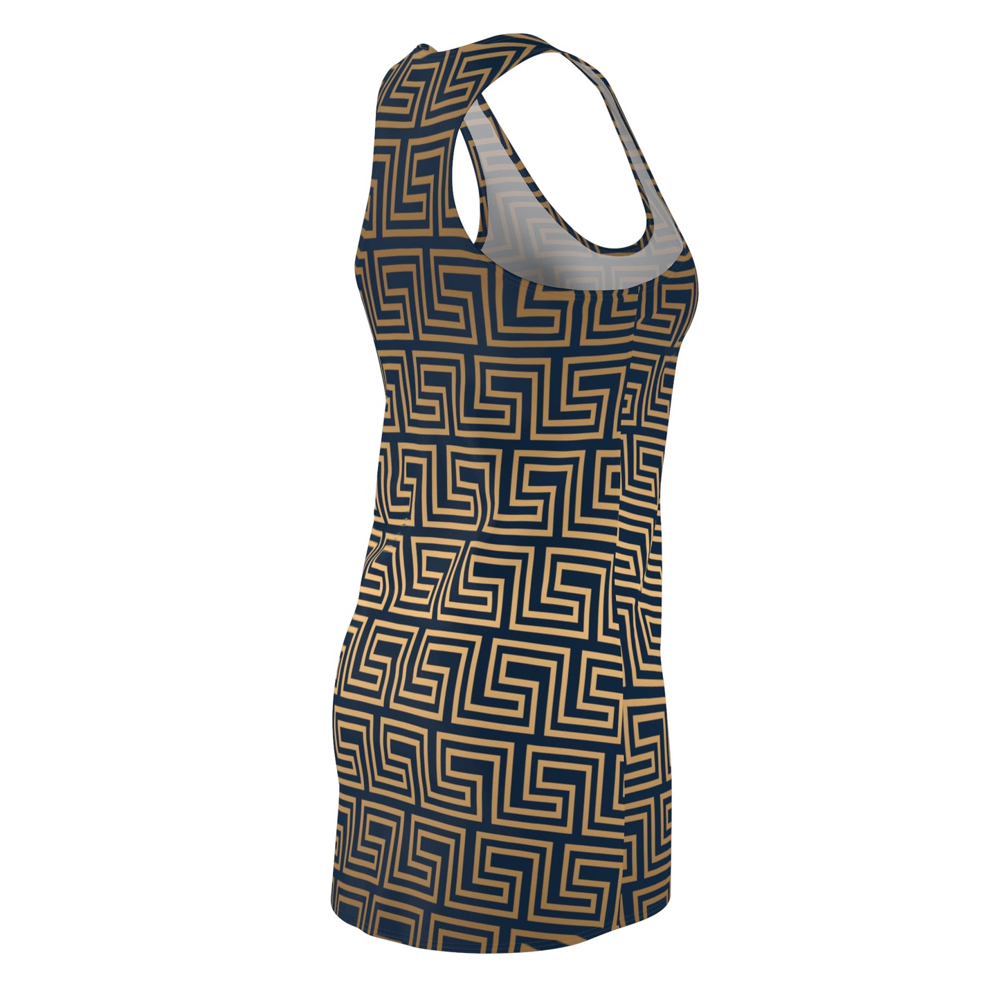 Greek Key Racerback Kleid | Geometrisches Retro Muster