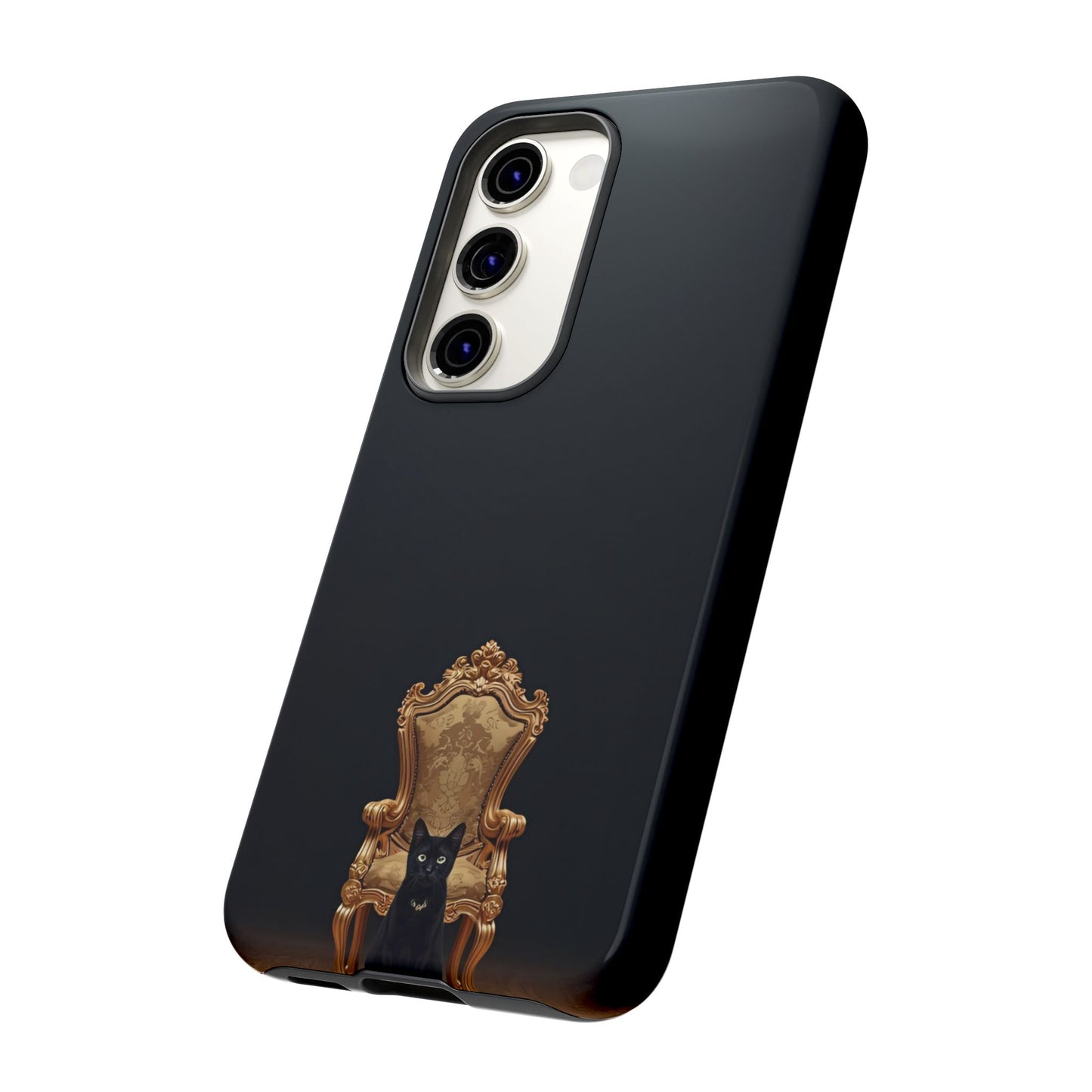 Black Cat on Golden Throne – Premium Phone Case Protective Slim