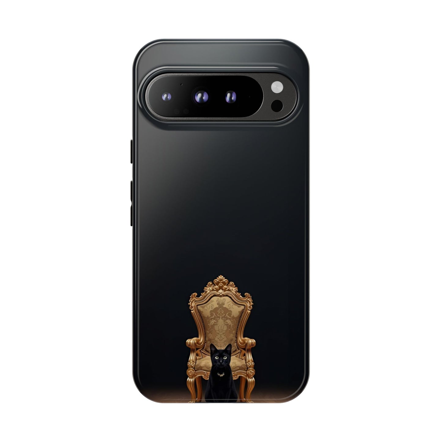 Black Cat on Golden Throne – Premium Phone Case Protective Slim
