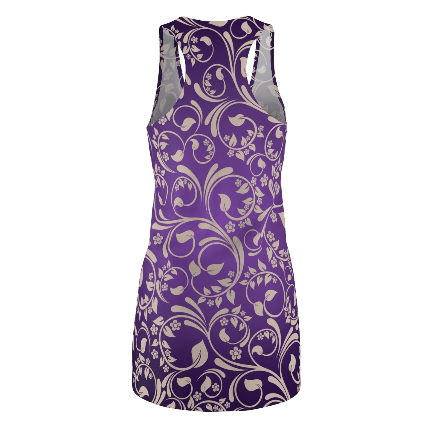 Violettes Racerback Kleid mit floralem Muster & sanftem Farbverlauf