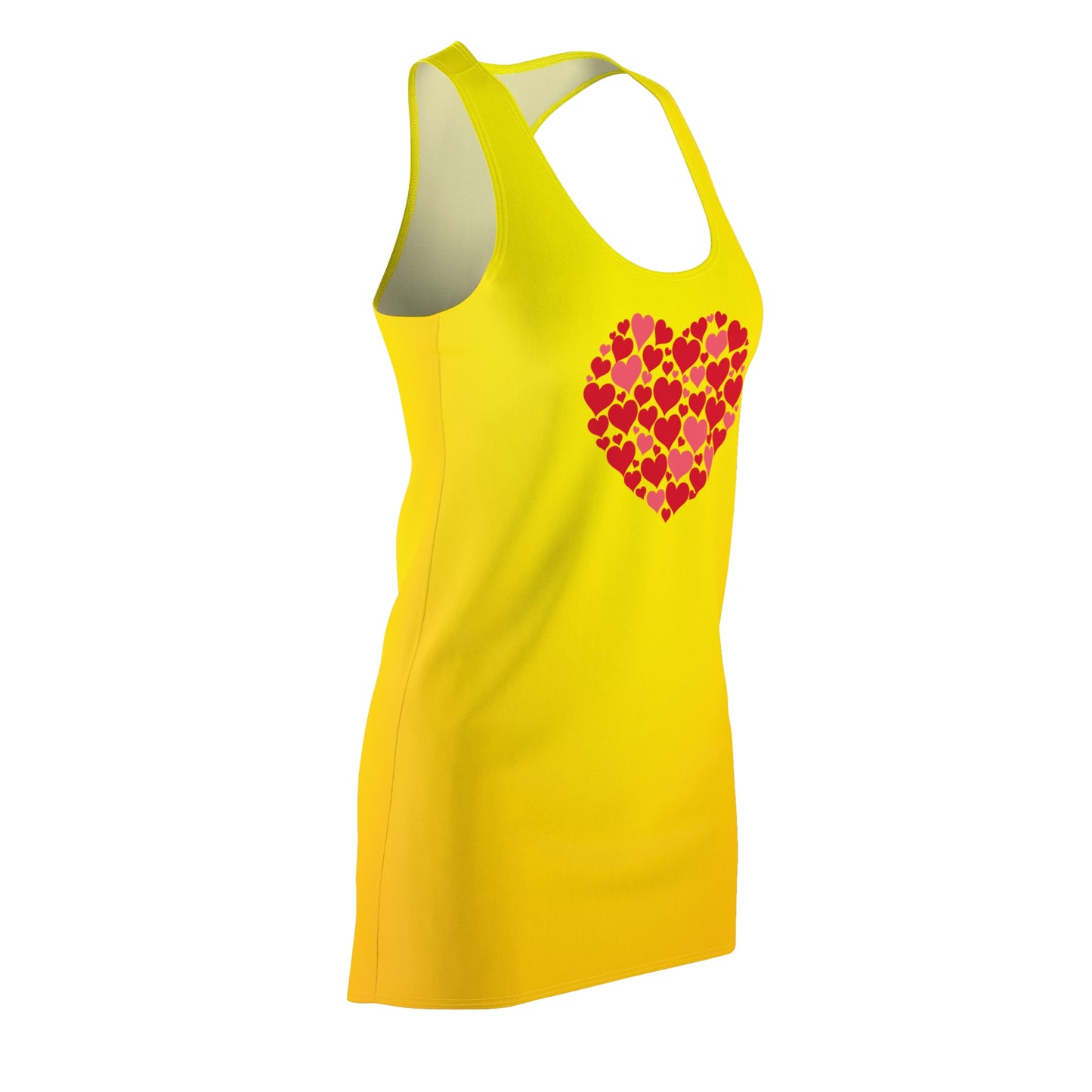 Gelb Herz Racerback Kleid – Verspieltes Sommerkleid
