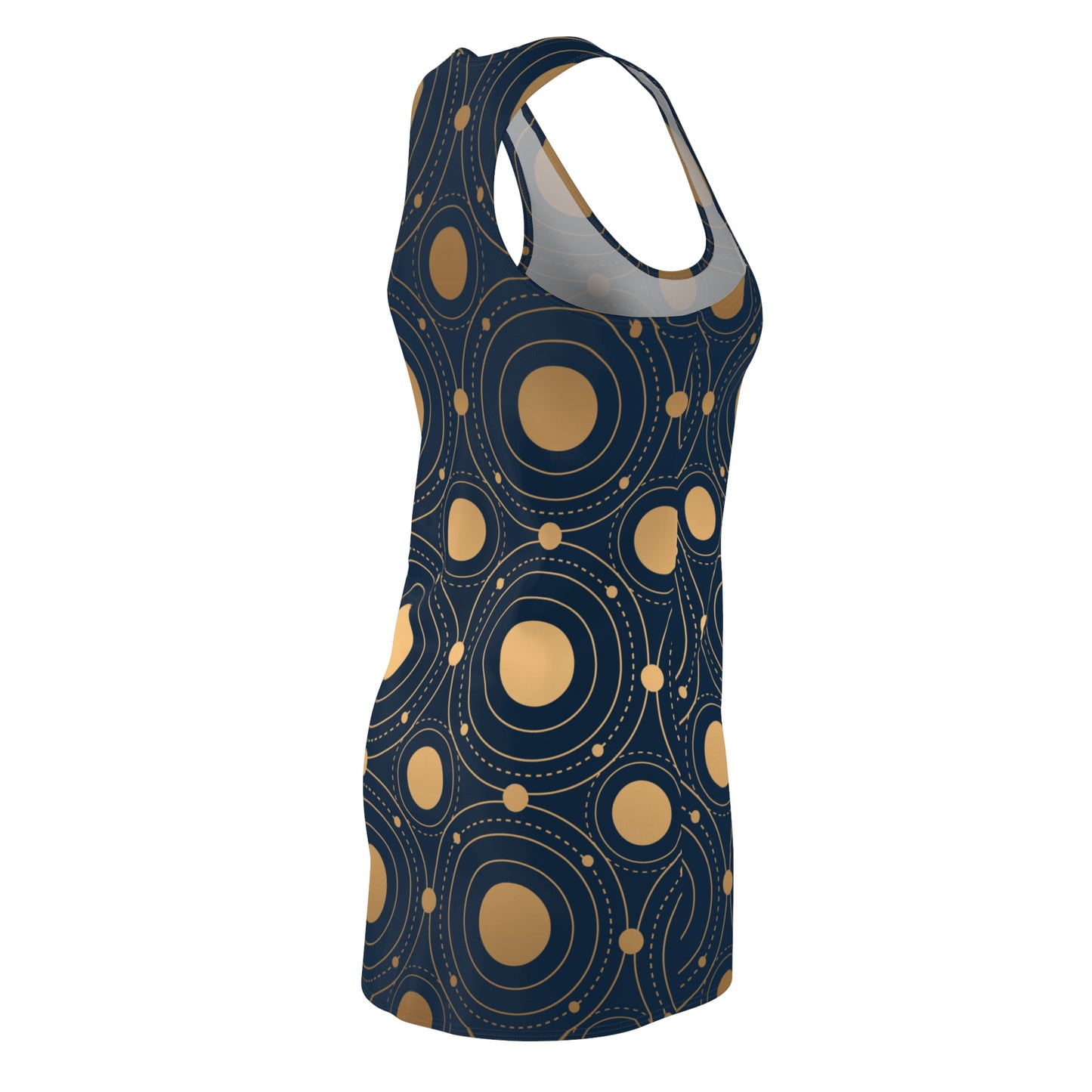 Retro Circle Pattern Racerback | Geometrisches Vintage Kleid