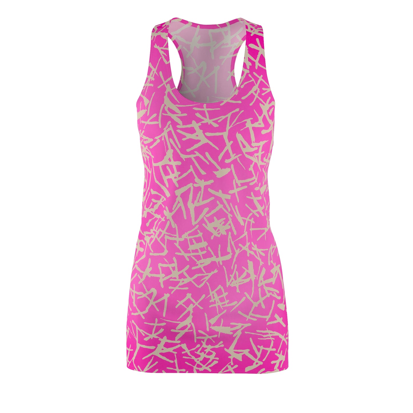 Racerback Damenkleid Sommer – Abstraktes Linienmuster, modern & bequem