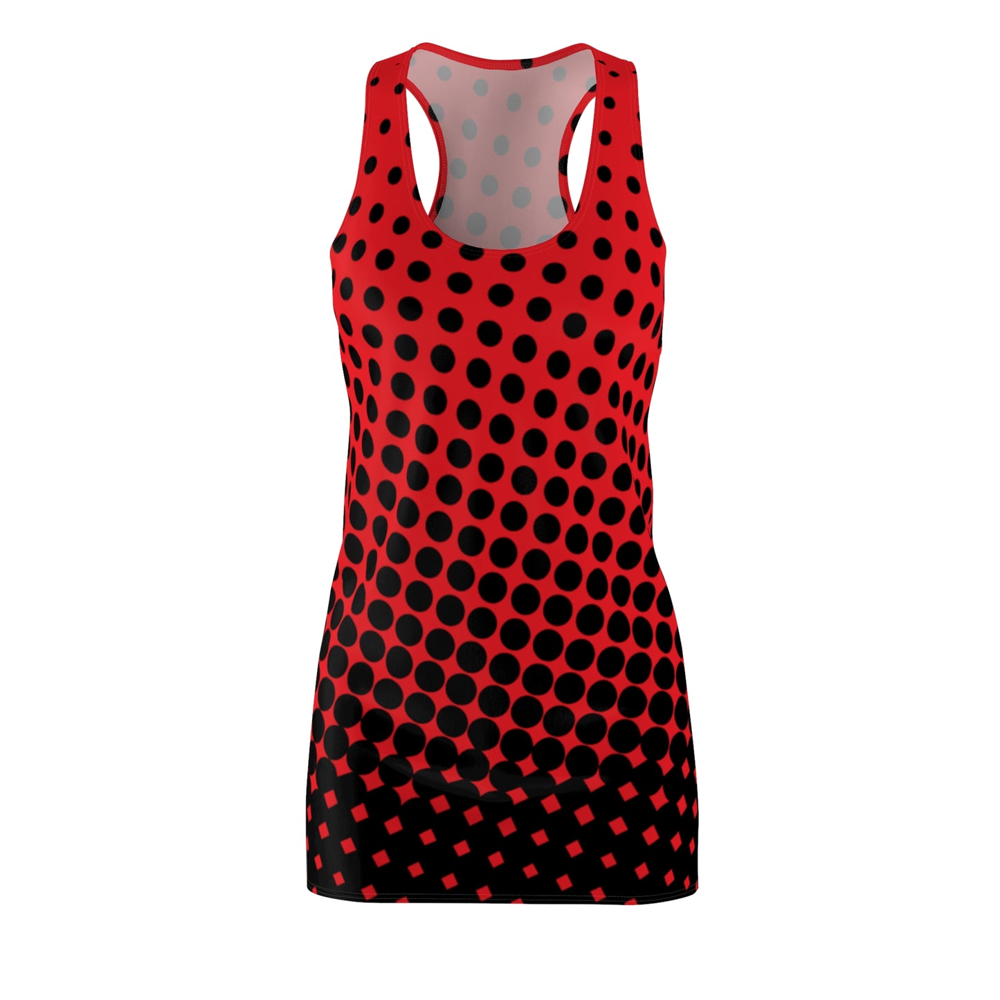 Black Red Polka Dot Racerback – Retro Sleeveless Mini Dress