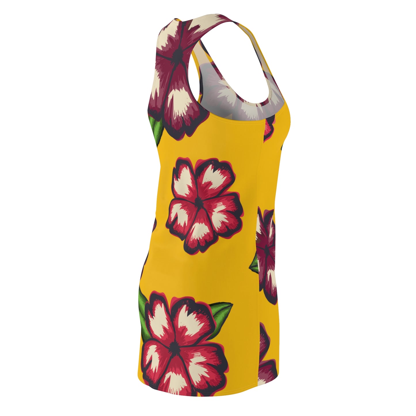 Gelbes Hibiskus Racerback Kleid – Stylishes Sommerkleid