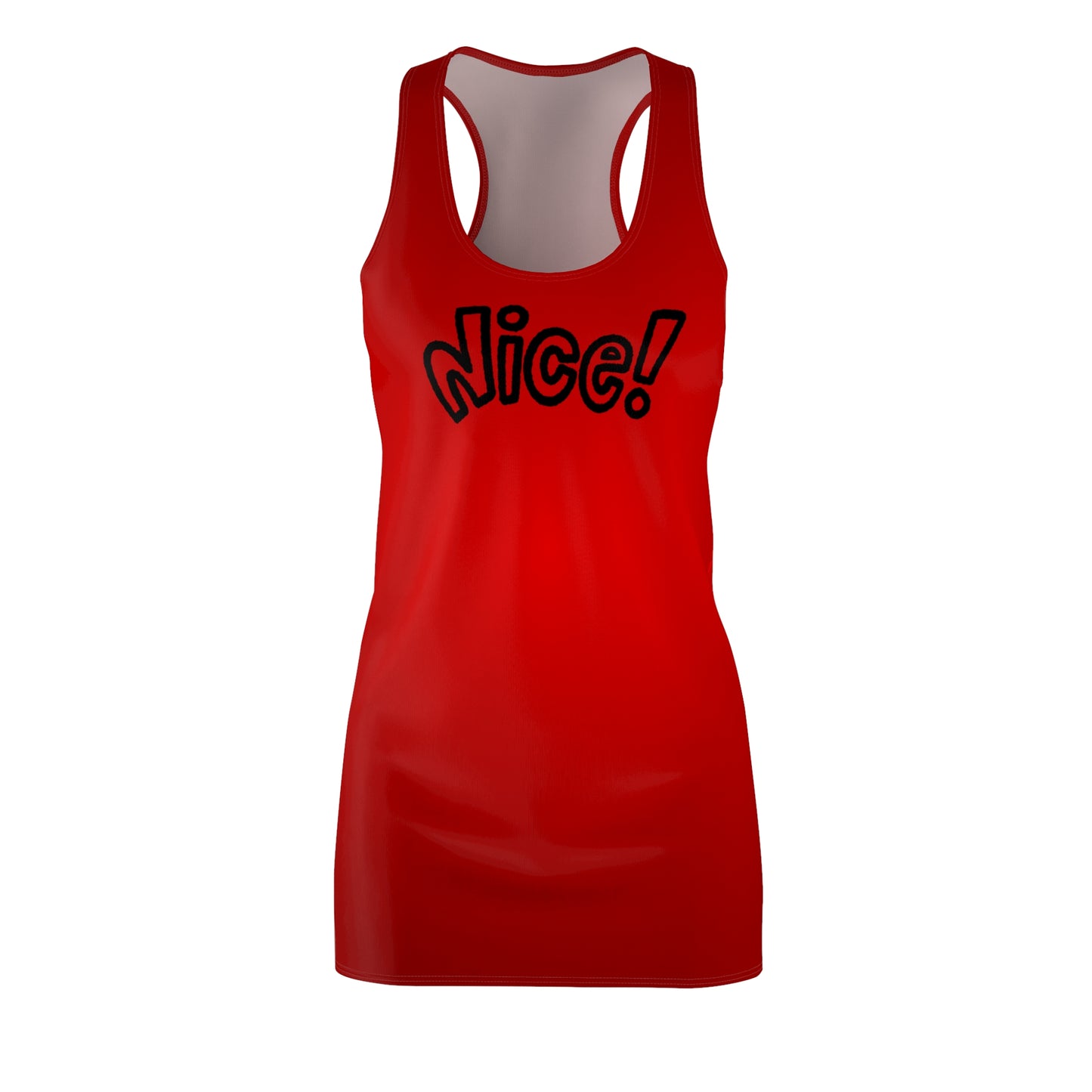 Racerback Damenkleid Sommer – „Nice!“ Statement, modern & lässig