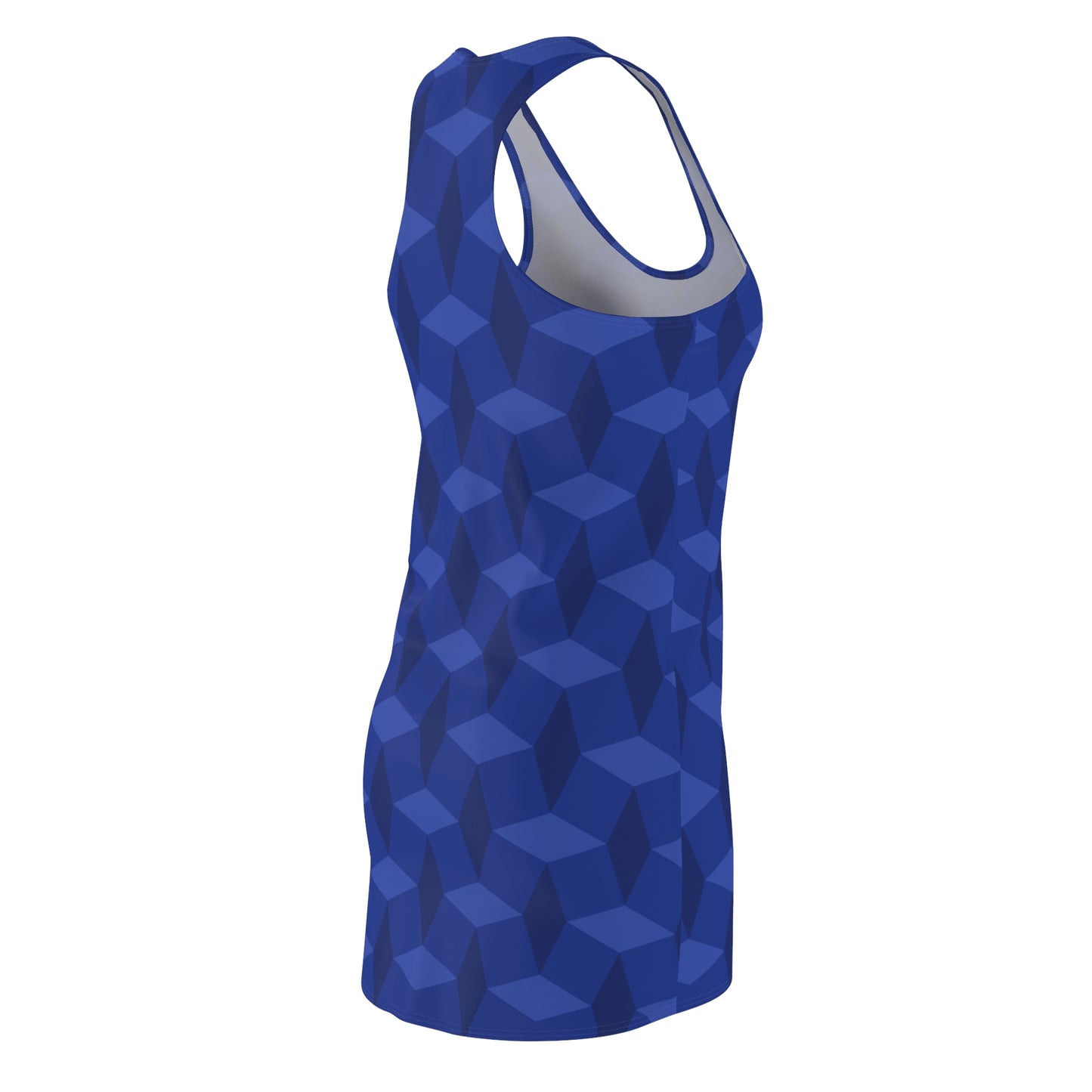 Racerback Kleid mit geometrischem Muster in tiefem Blau