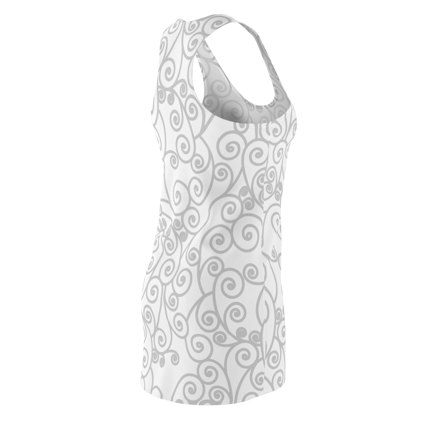 Racerback Damenkleid Sommer – Arabesken Muster, stilvoll & bequem weiss
