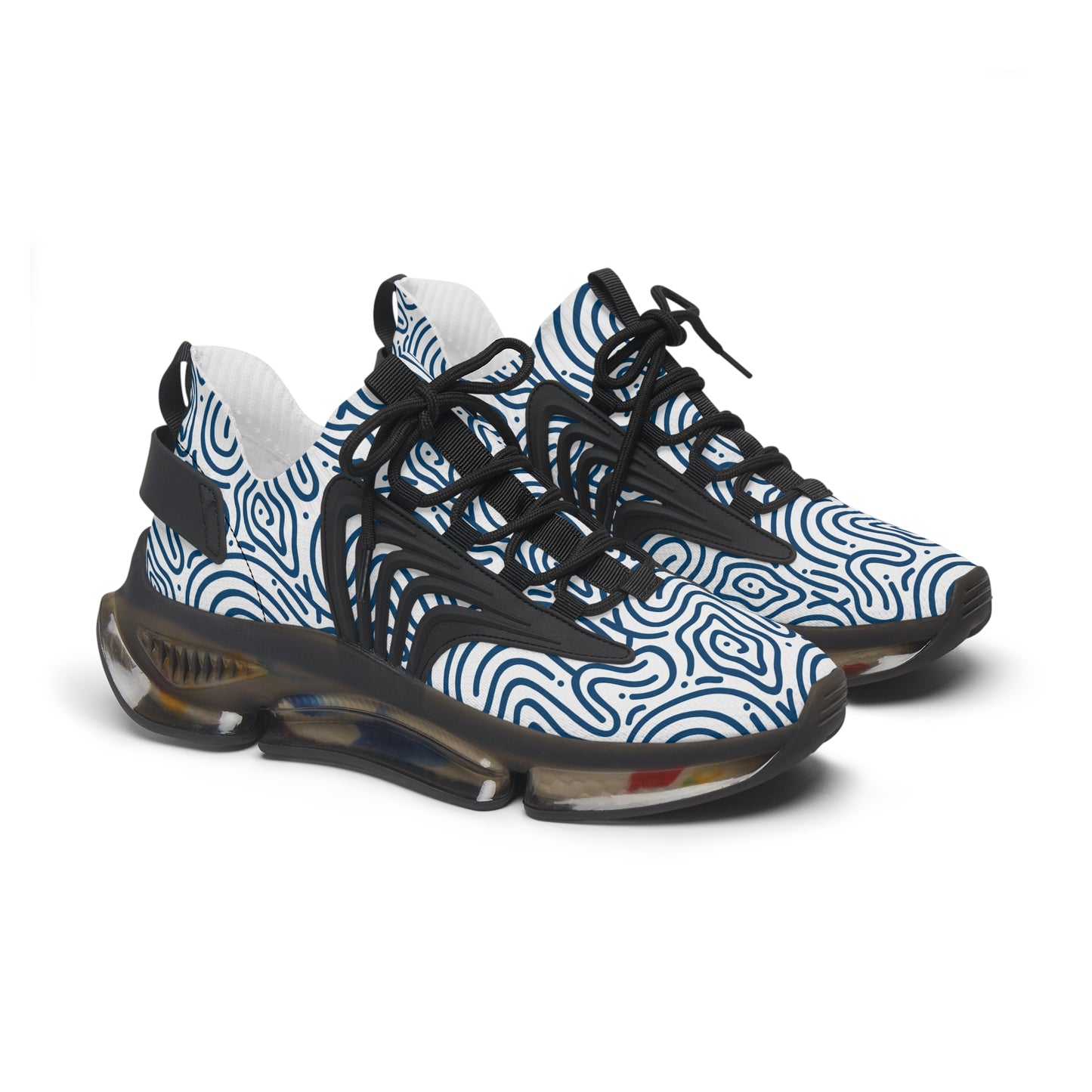 Damen Sneaker Blau Weiß Modern Design Atmungsaktiv