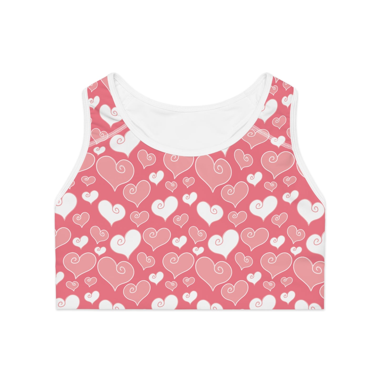 Damen Sport BH Herzmuster Atmungsaktiv Yoga Fitness Workout Top