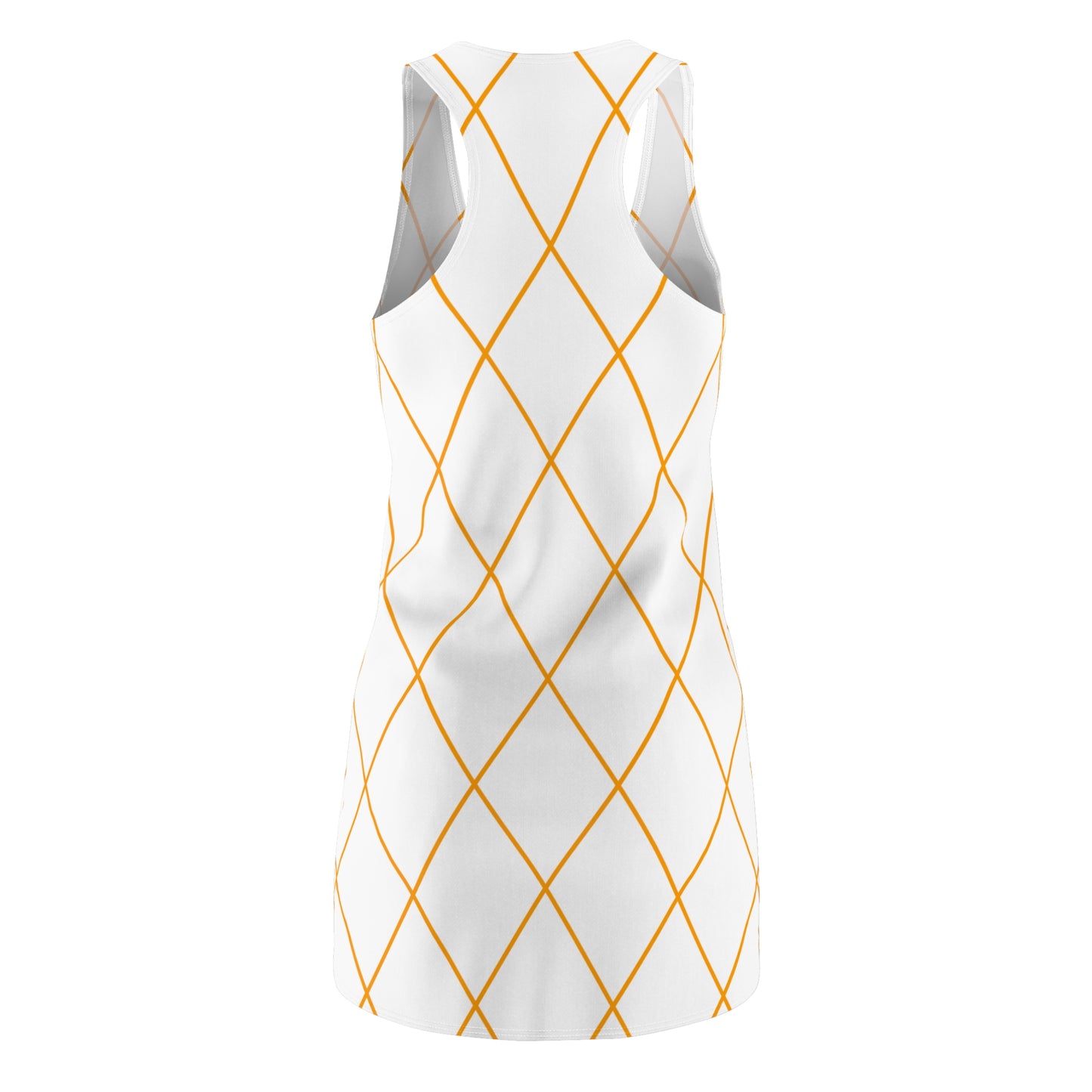 Golden Line Grid Racerback Dress | Minimalist Geometric Pattern