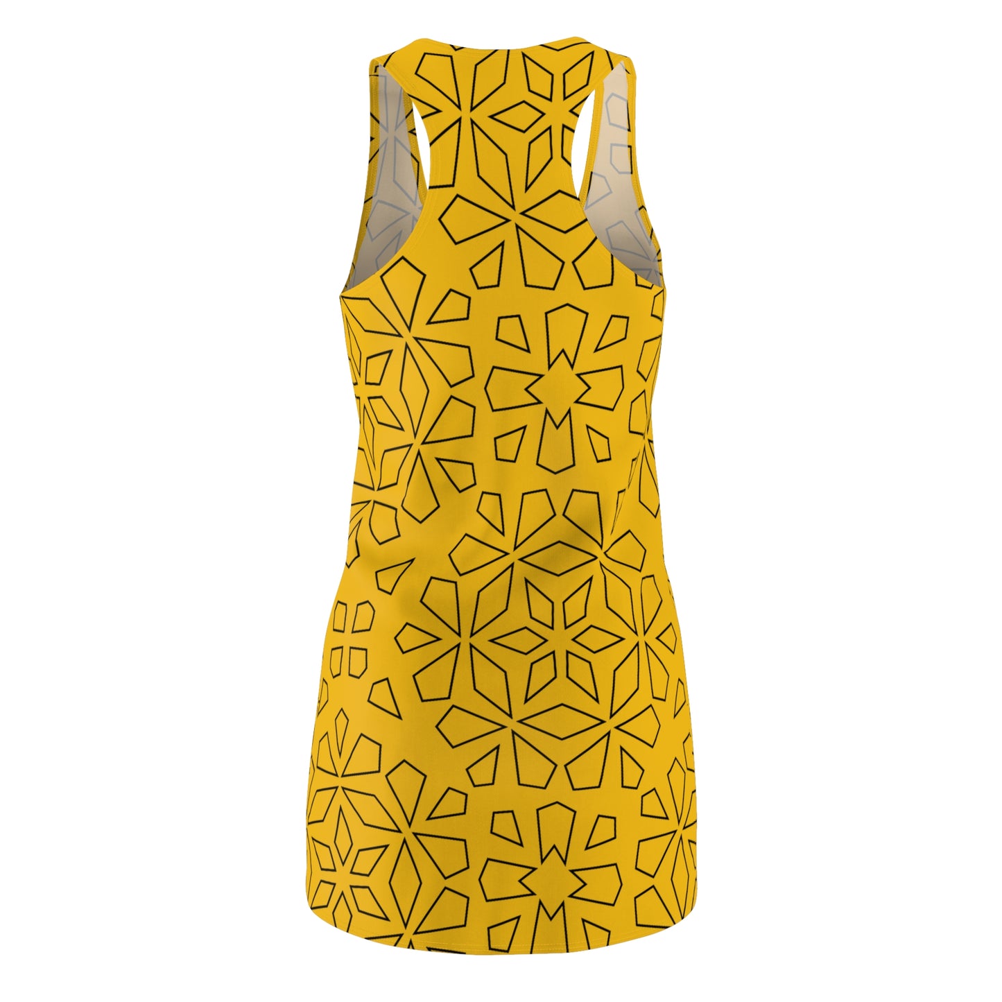 Schwarz Gelb Racerback Kleid – Stylische Damenmode
