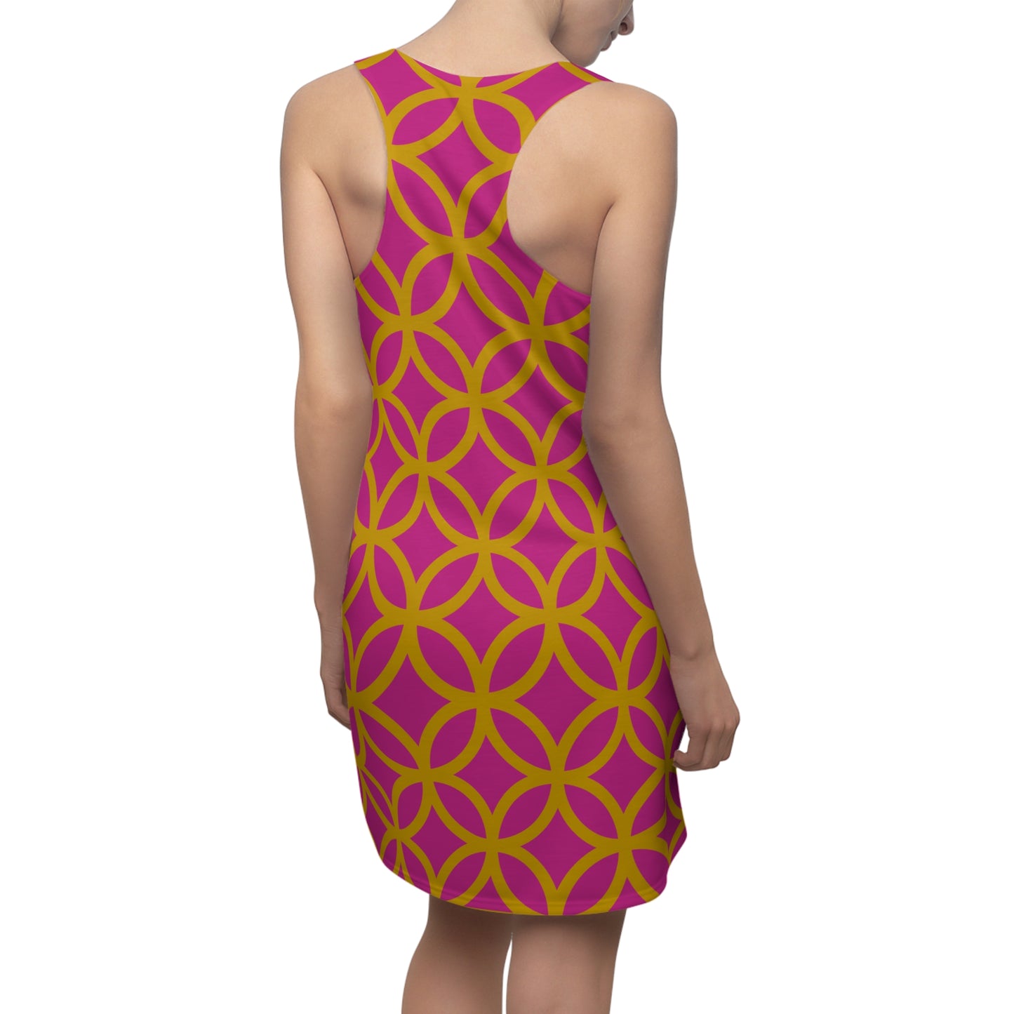 Luxury Racerback Dress mit Modern Circle Pattern Design