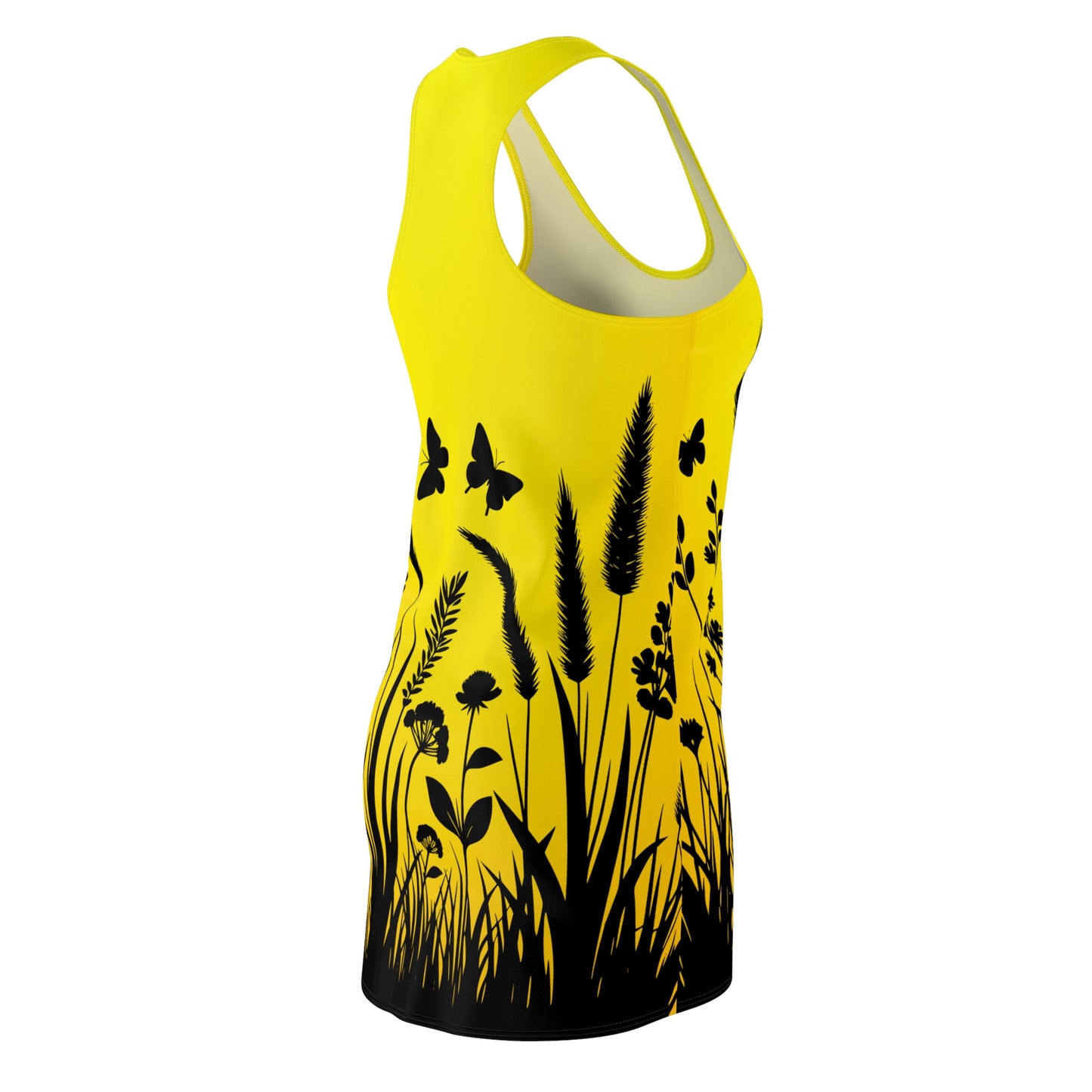 Gelb Schmetterling Racerback Kleid – Sonnige Sommer Damenmode