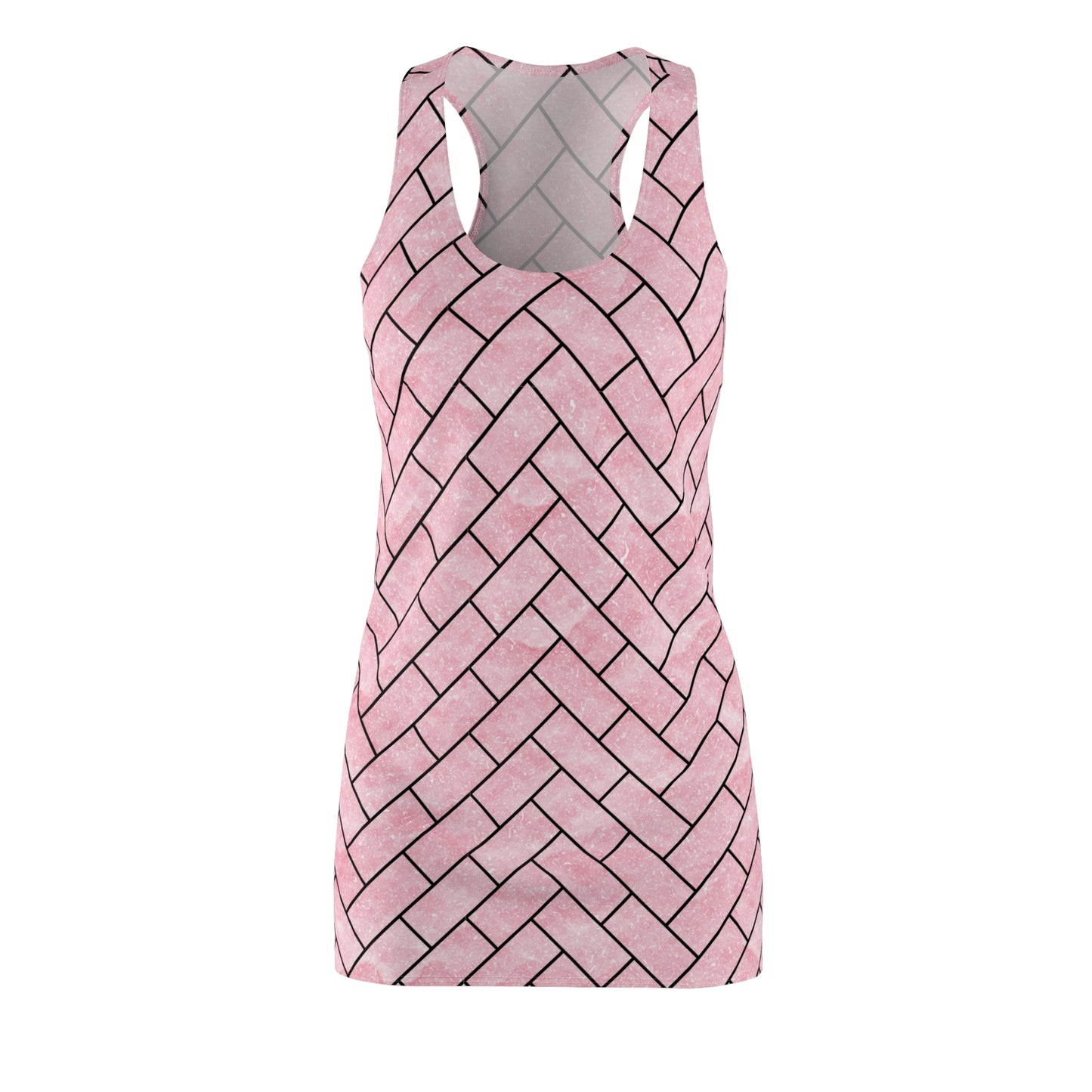 Rosa Racerback Kleid – Sommerkleid für Damen mit modernem Linienmuster