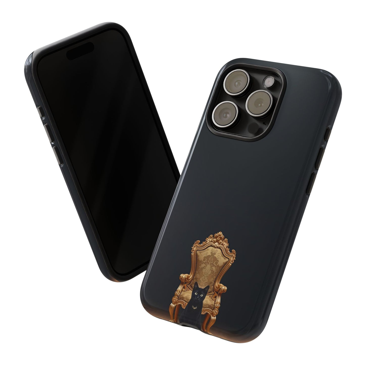 Black Cat on Golden Throne – Premium Phone Case Protective Slim