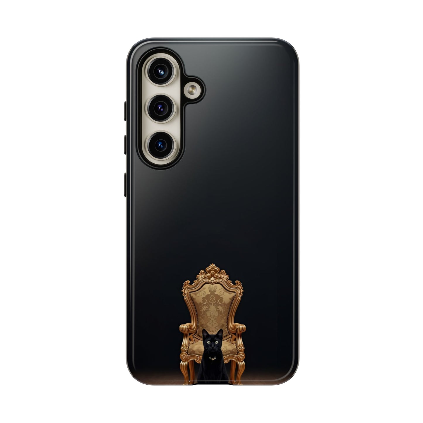 Black Cat on Golden Throne – Premium Phone Case Protective Slim