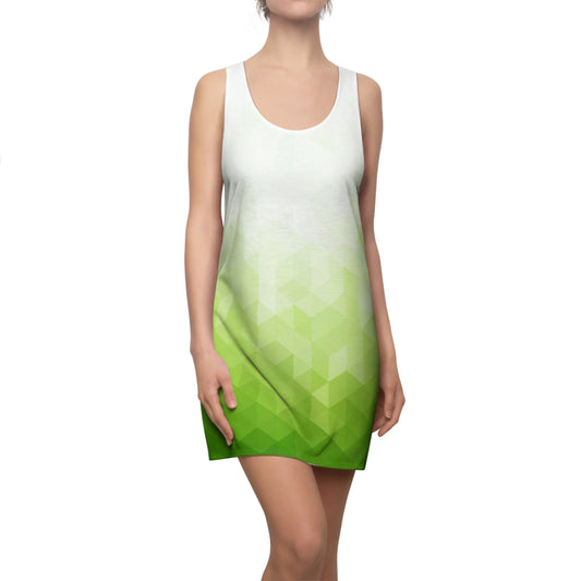 Gradient Green Racerback Kleid Damen – Sommerkleid mit Farbverlauf