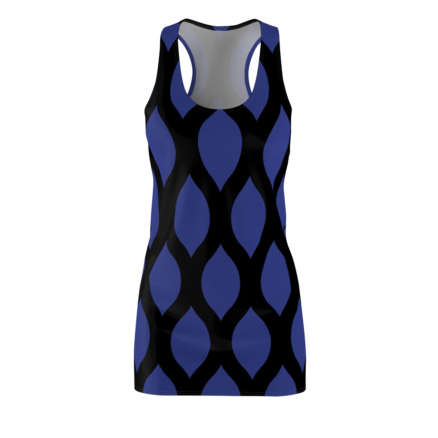 Racerback Kleid Blau Schwarz mit grafischem Muster Damen