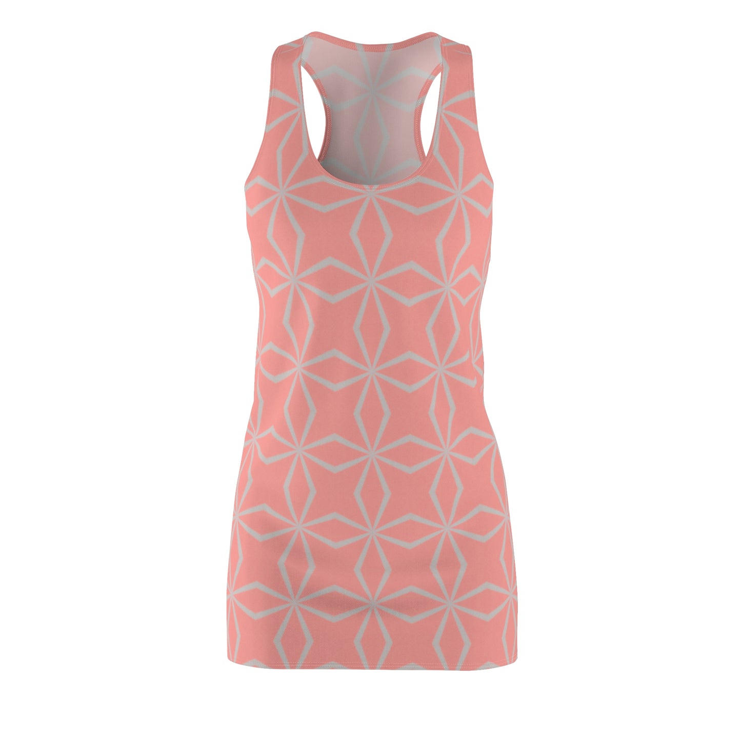 Racerback Damenkleid Sommer – Geometrisches Muster, leicht & bequem