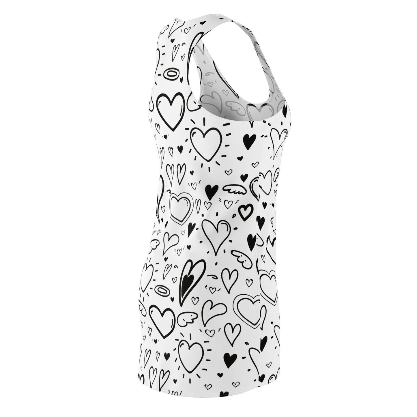 Herz Allover Racerback Kleid – Verspieltes Sommerkleid