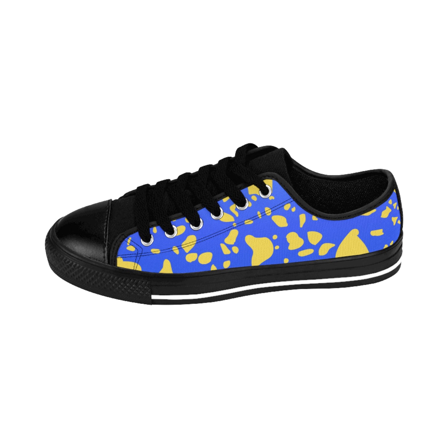 Blue Yellow Leopard Print Sneakers Women Casual Low Top Shoes